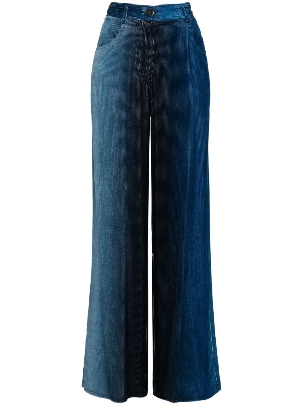 Forte_Forte Women Degradé Denim Velvet Wide Leg Pants Delavè FORTE FORTE