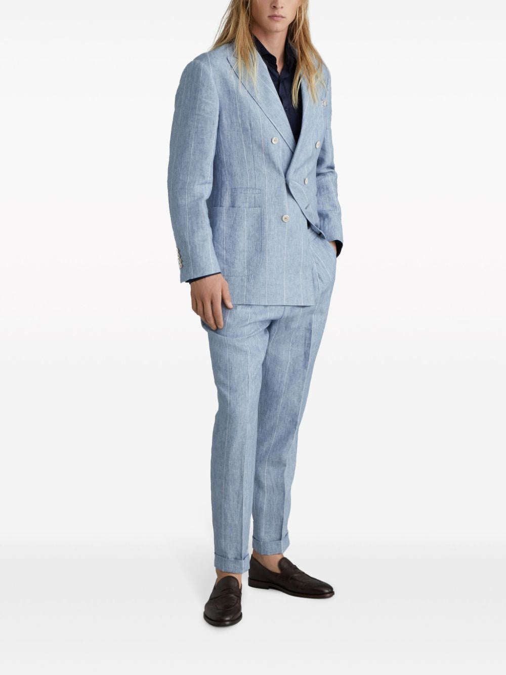 Brunello Cucinelli Men Silk And Cotton Jersey Shirt With Spread Collar BRUNELLO CUCINELLI