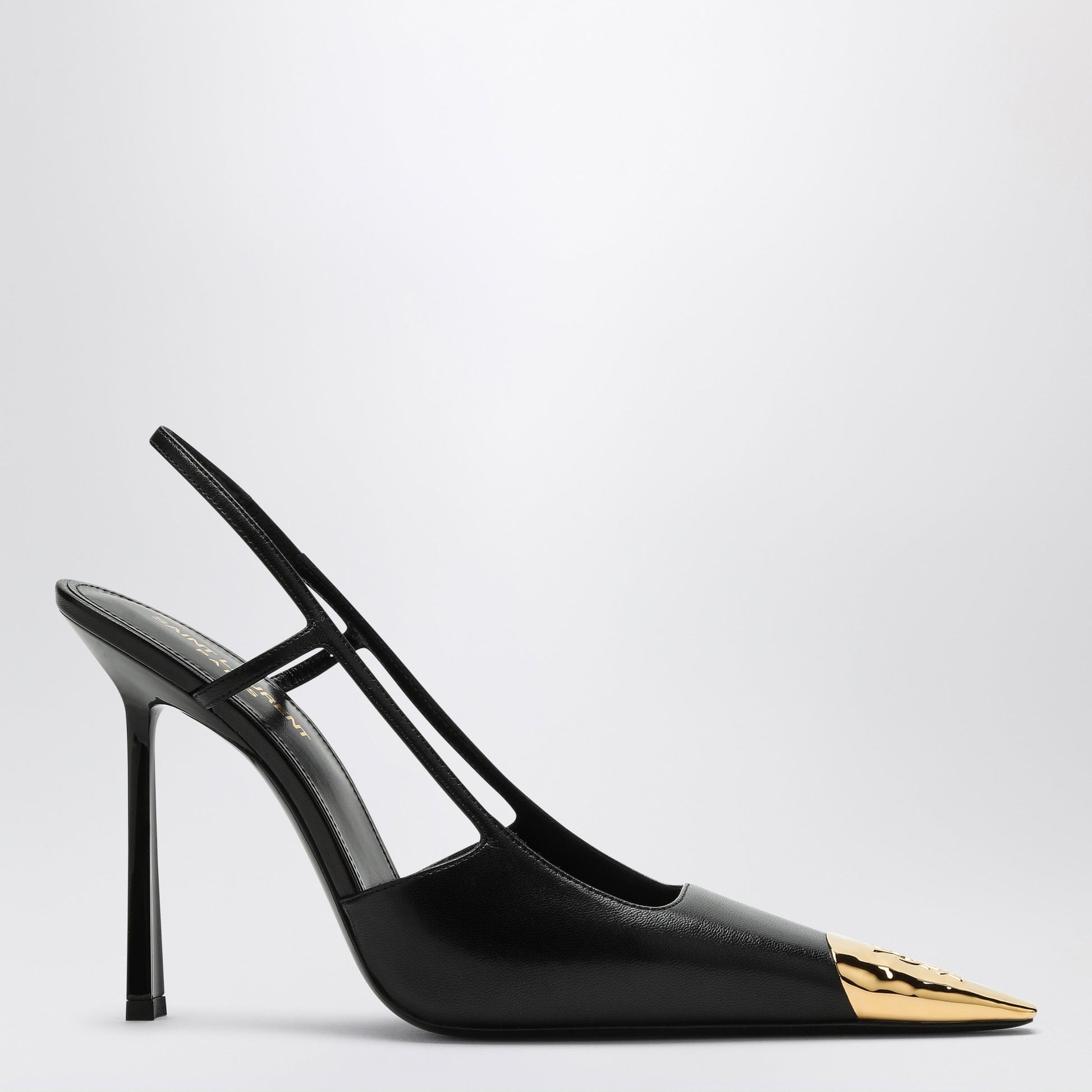 Saint Laurent Jeanne Slingback Pumps In Black Leather Women SAINT LAURENT