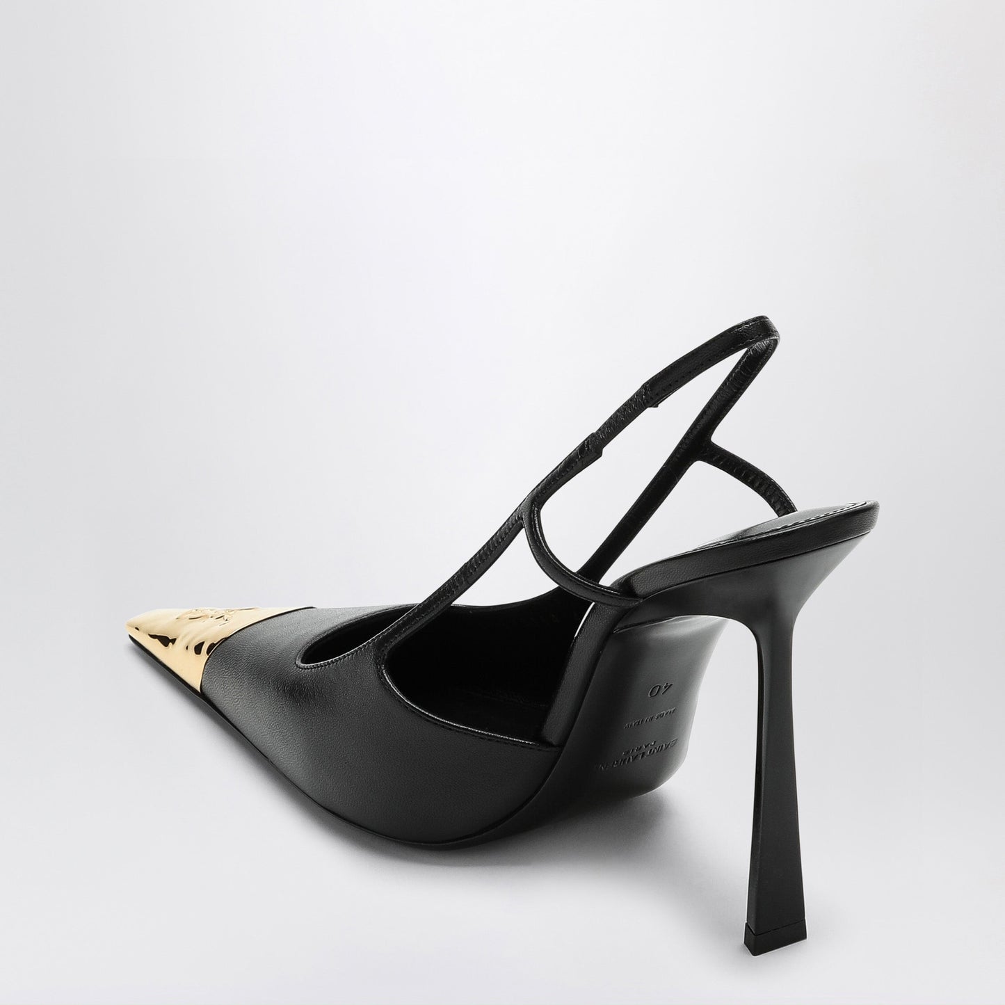 Saint Laurent Jeanne Slingback Pumps In Black Leather Women SAINT LAURENT