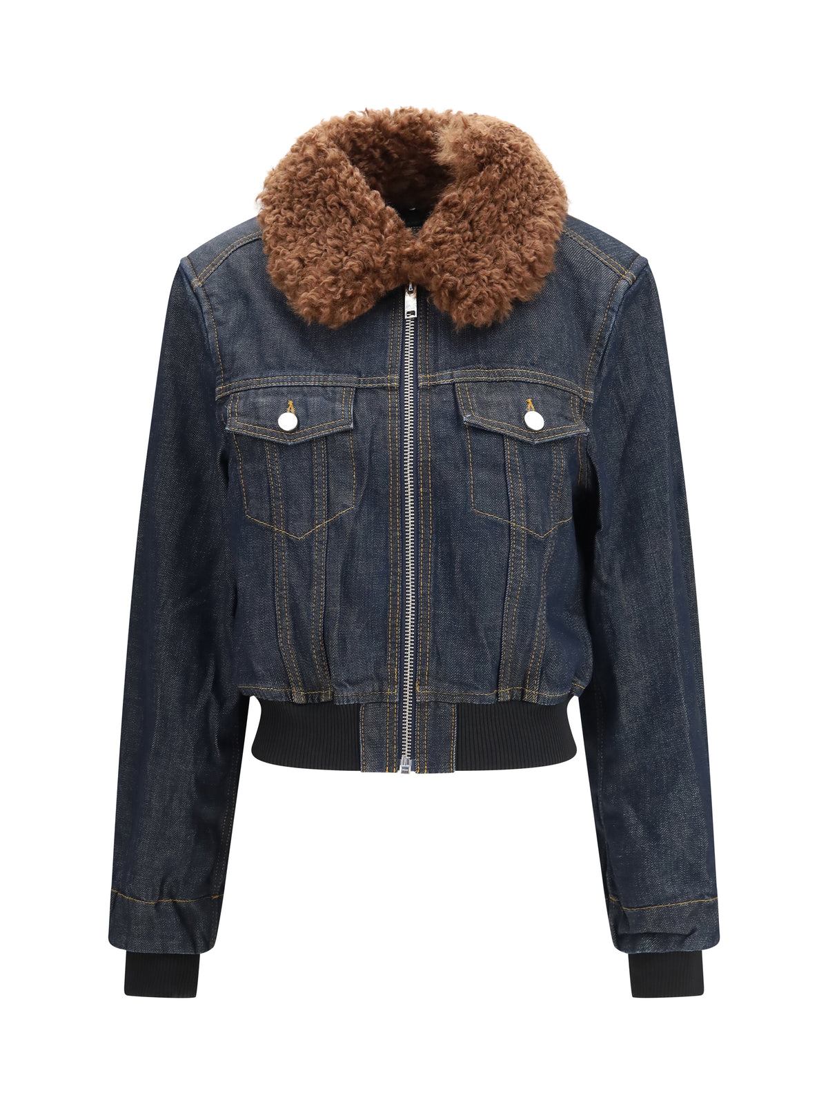Ganni Women Denim Bomber Jacket GANNI