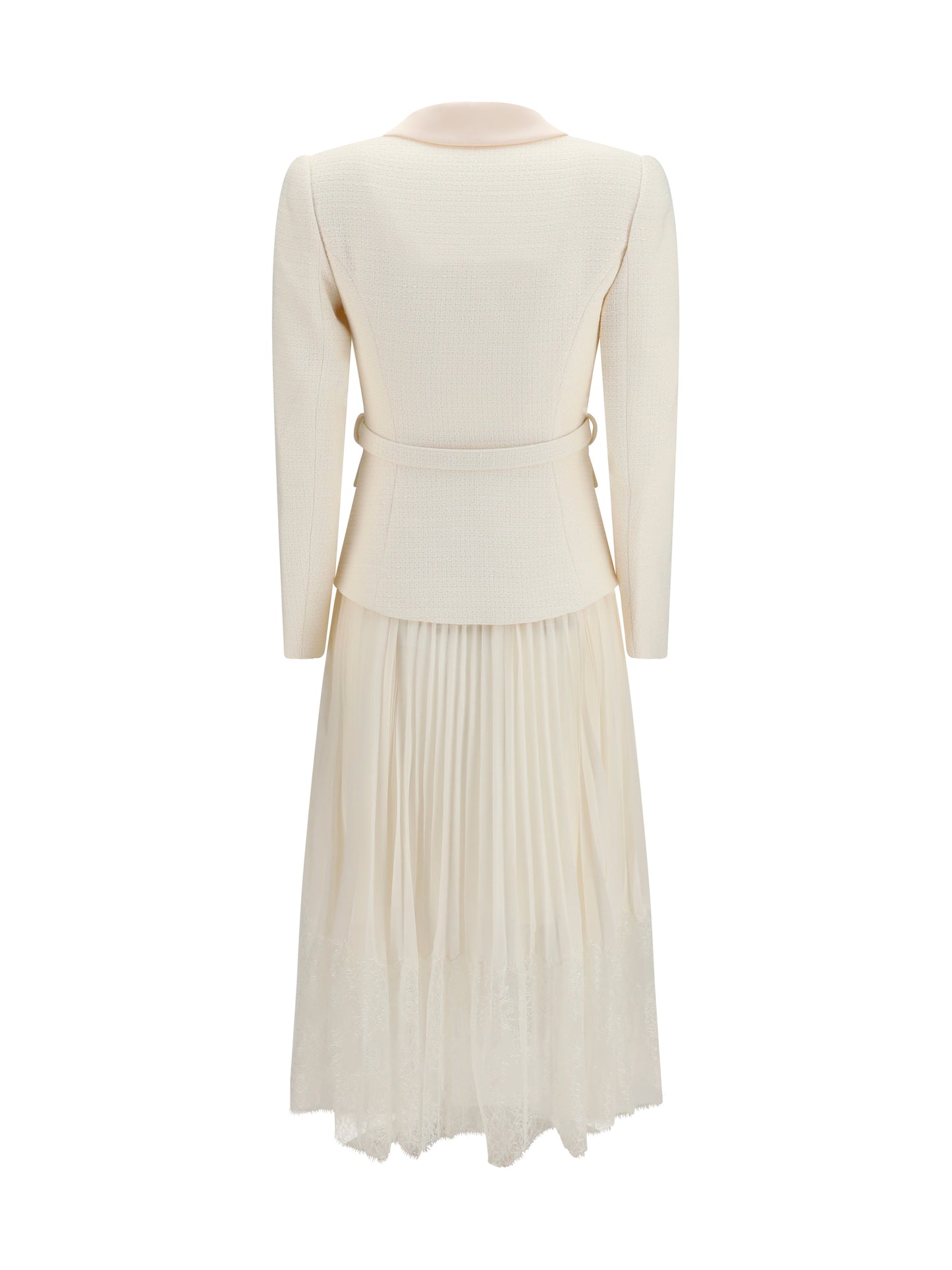 Self-Portrait Women Bouclé Midi Dress With Shawl Collar SELF-PORTRAIT