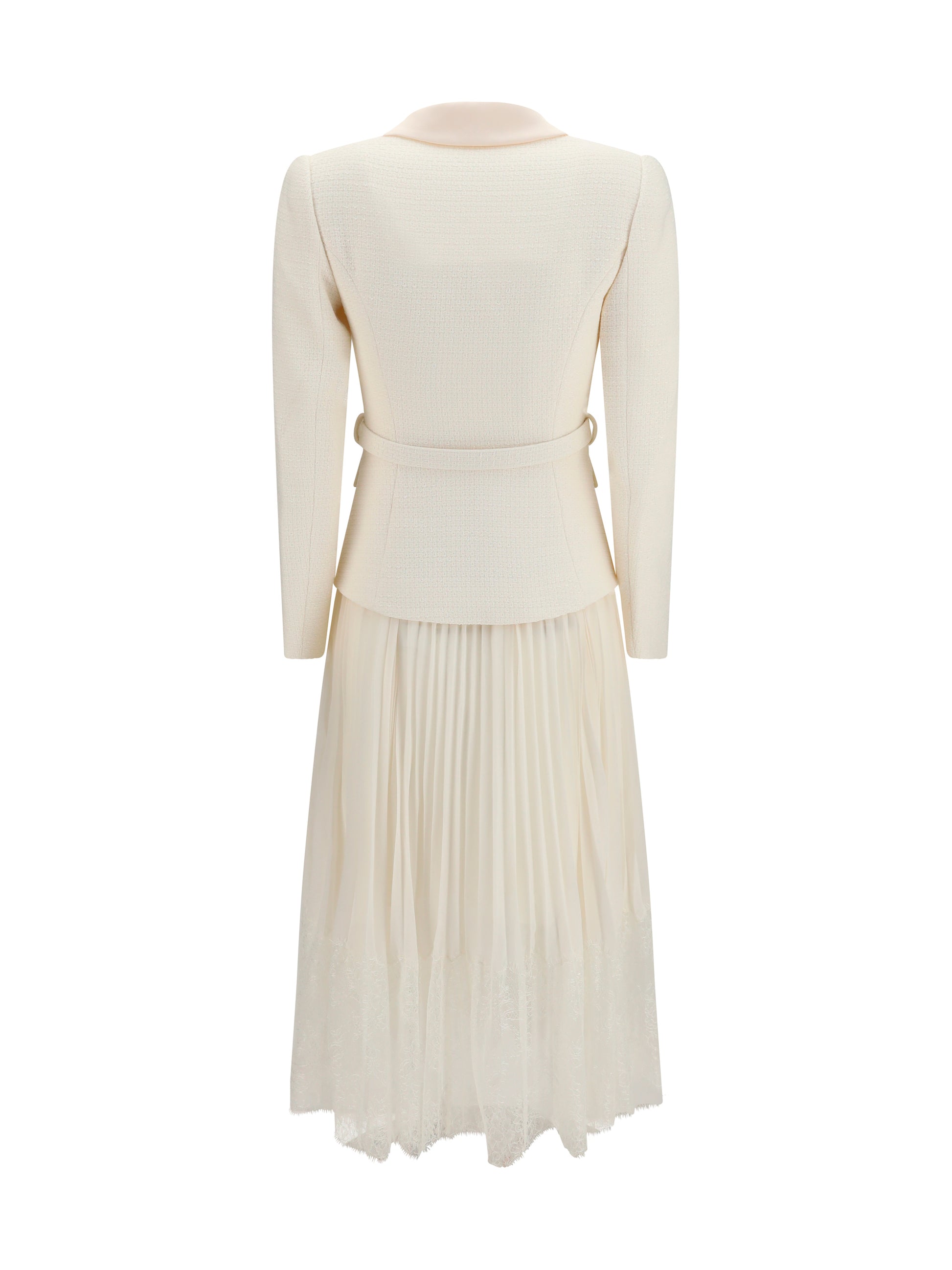 Self-Portrait Women Bouclé Midi Dress With Shawl Collar SELF-PORTRAIT