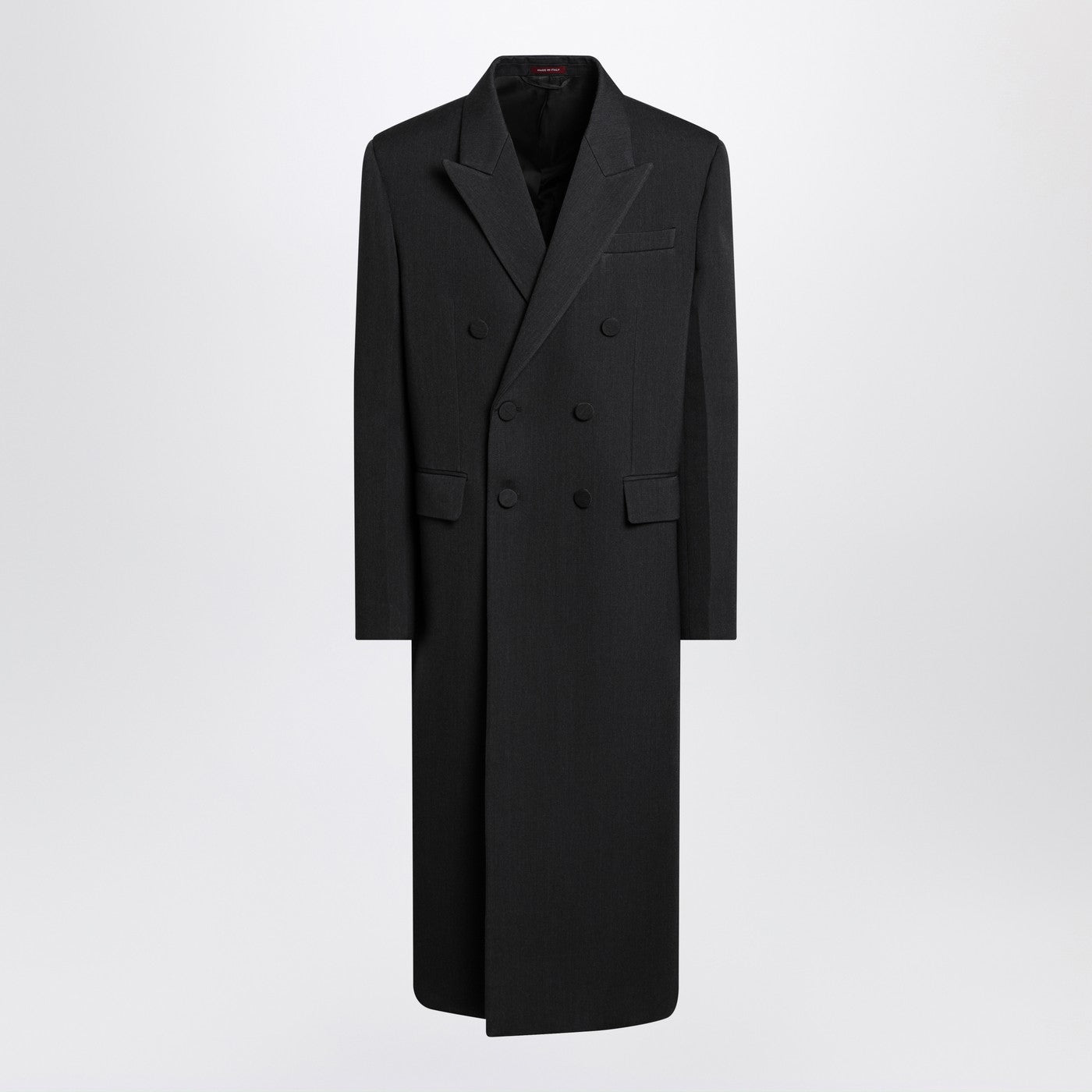 Gucci Long Double-Breasted Grey Wool Coat Men GUCCI