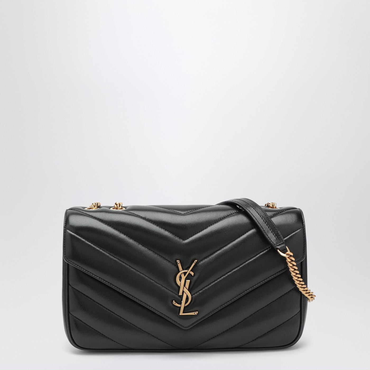 Saint Laurent Medium Black Leather Loulou Bag Women SAINT LAURENT