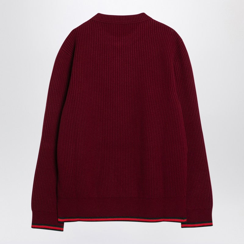 Gucci Burgundy Wool And Cashmere Jumper Men GUCCI