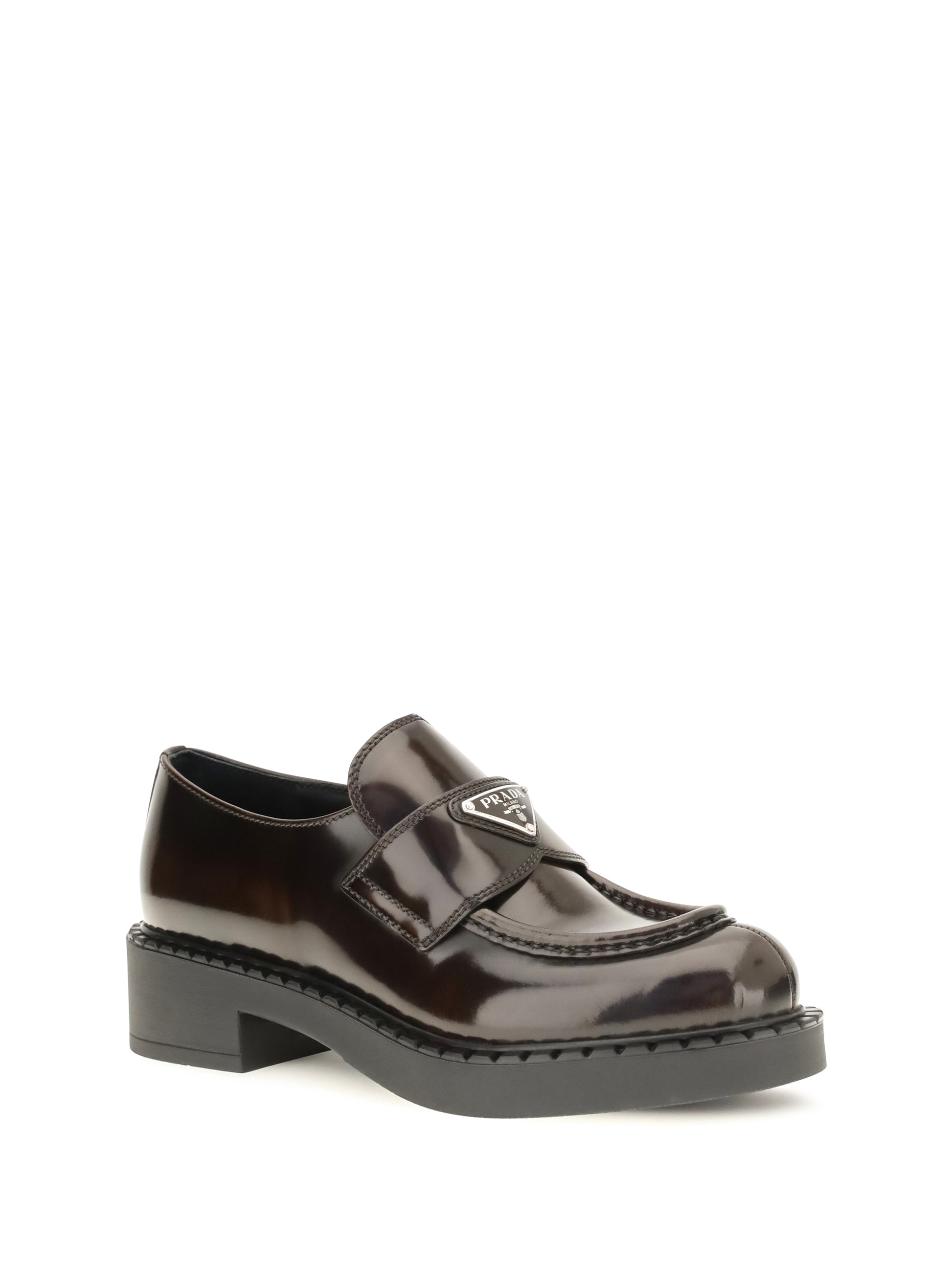 Prada Women Leather Logo Loafers PRADA