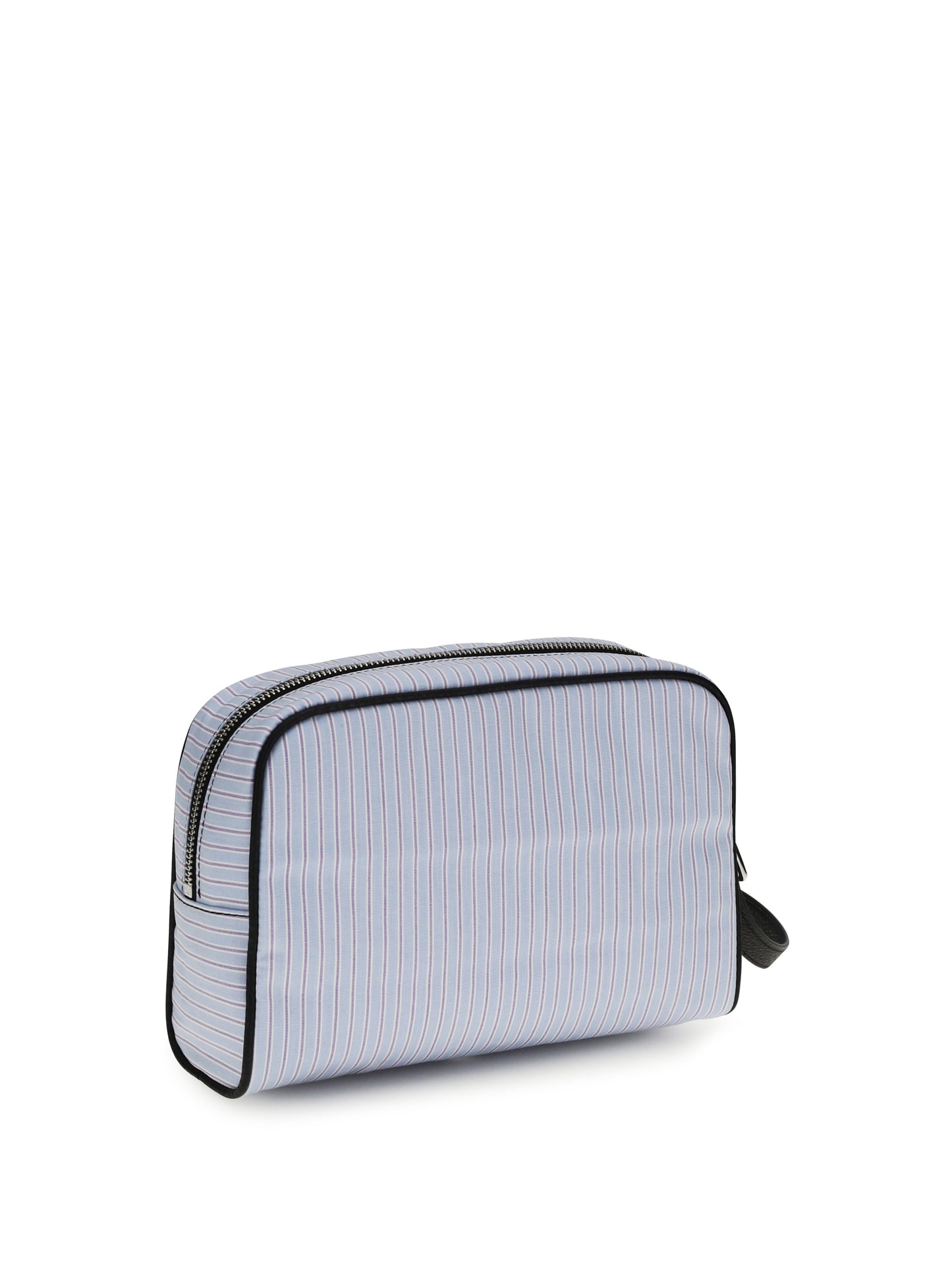 Dolce & Gabbana Men Striped Poplin And Leather Handbag DOLCE & GABBANA
