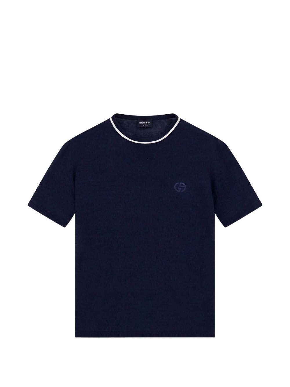 Giorgio Armani Men Crew Neck Sweater In Linen And Silk GIORGIO ARMANI