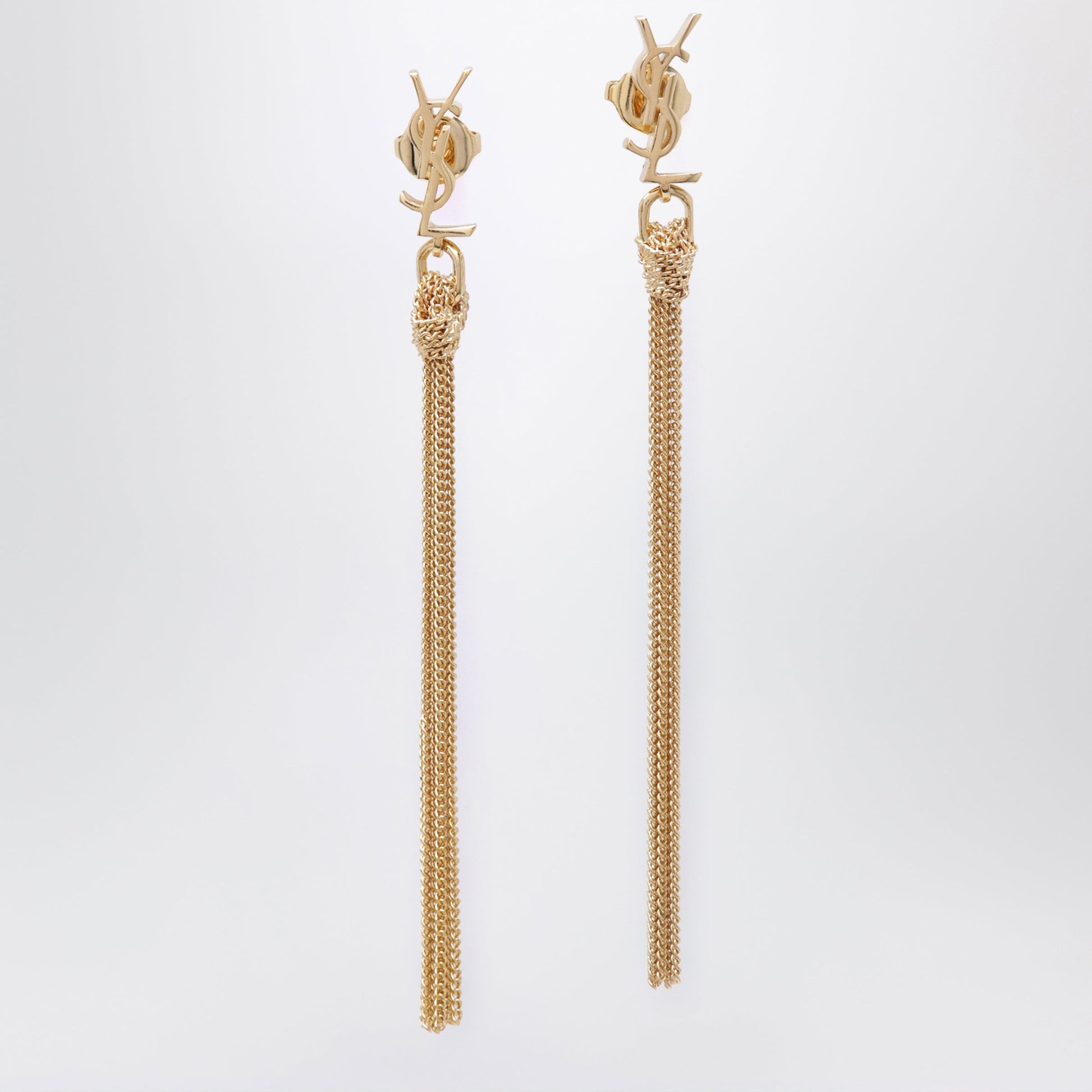 Saint Laurent Cassandre Pendant Earrings In Gold-Tone Metal Women SAINT LAURENT