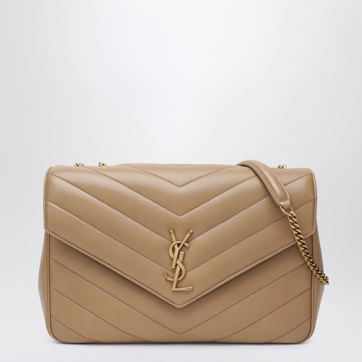 Saint Laurent Loulou Large Light Brown Leather Bag Women SAINT LAURENT