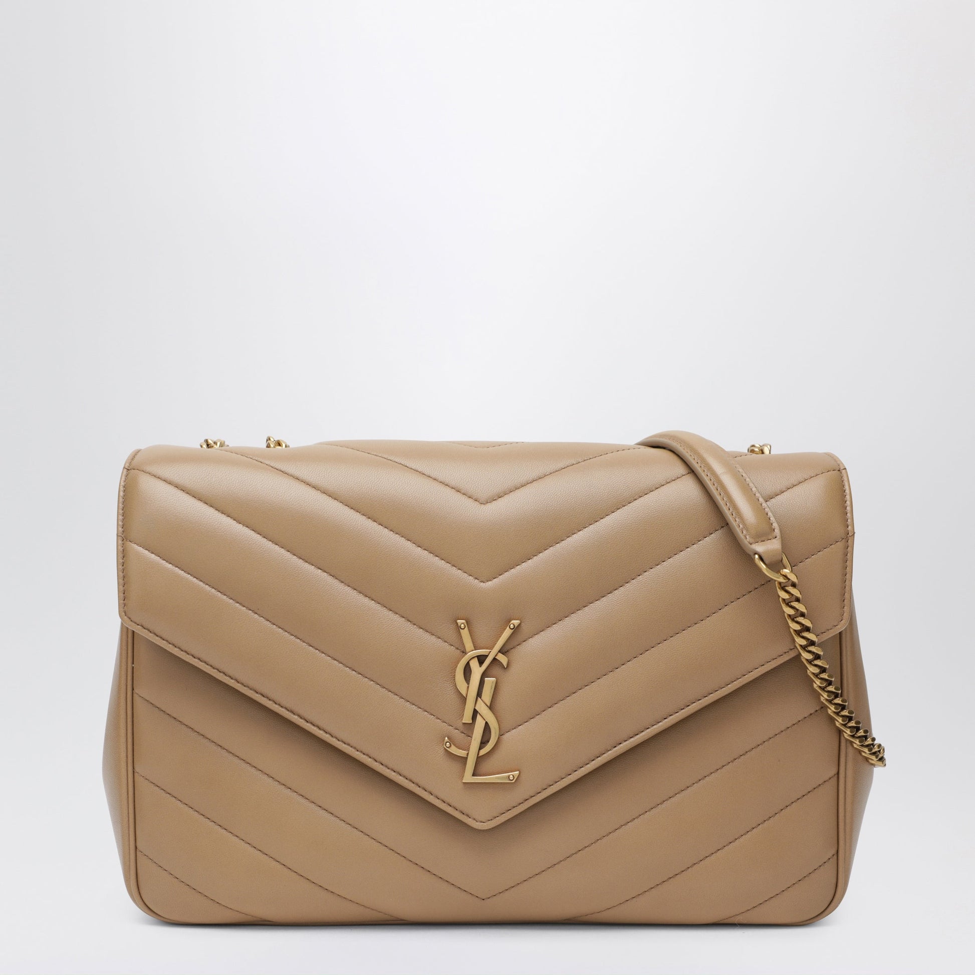 Saint Laurent Loulou Large Light Brown Leather Bag Women SAINT LAURENT