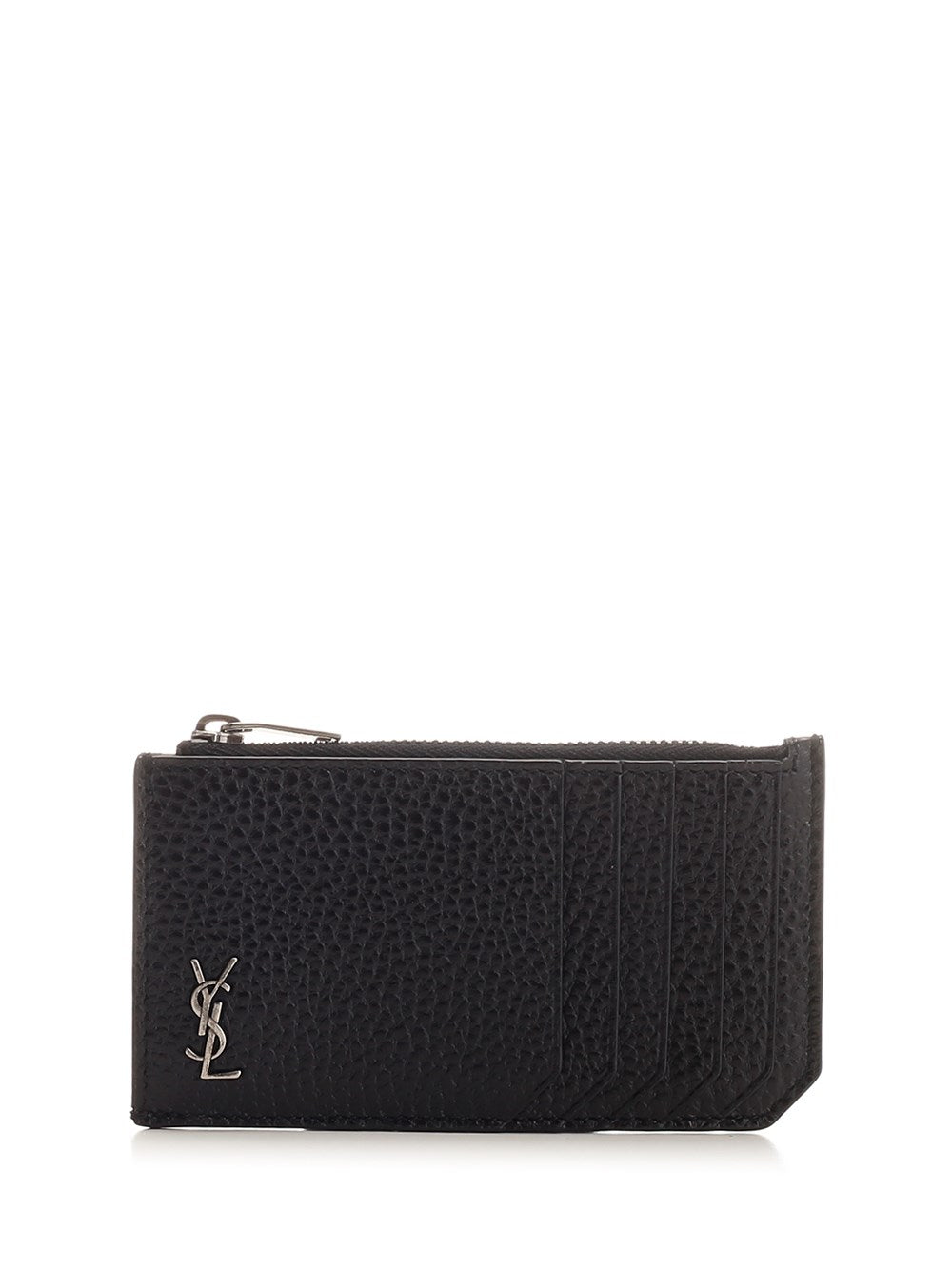 Saint Laurent Men Grained Leather Card Case SAINT LAURENT