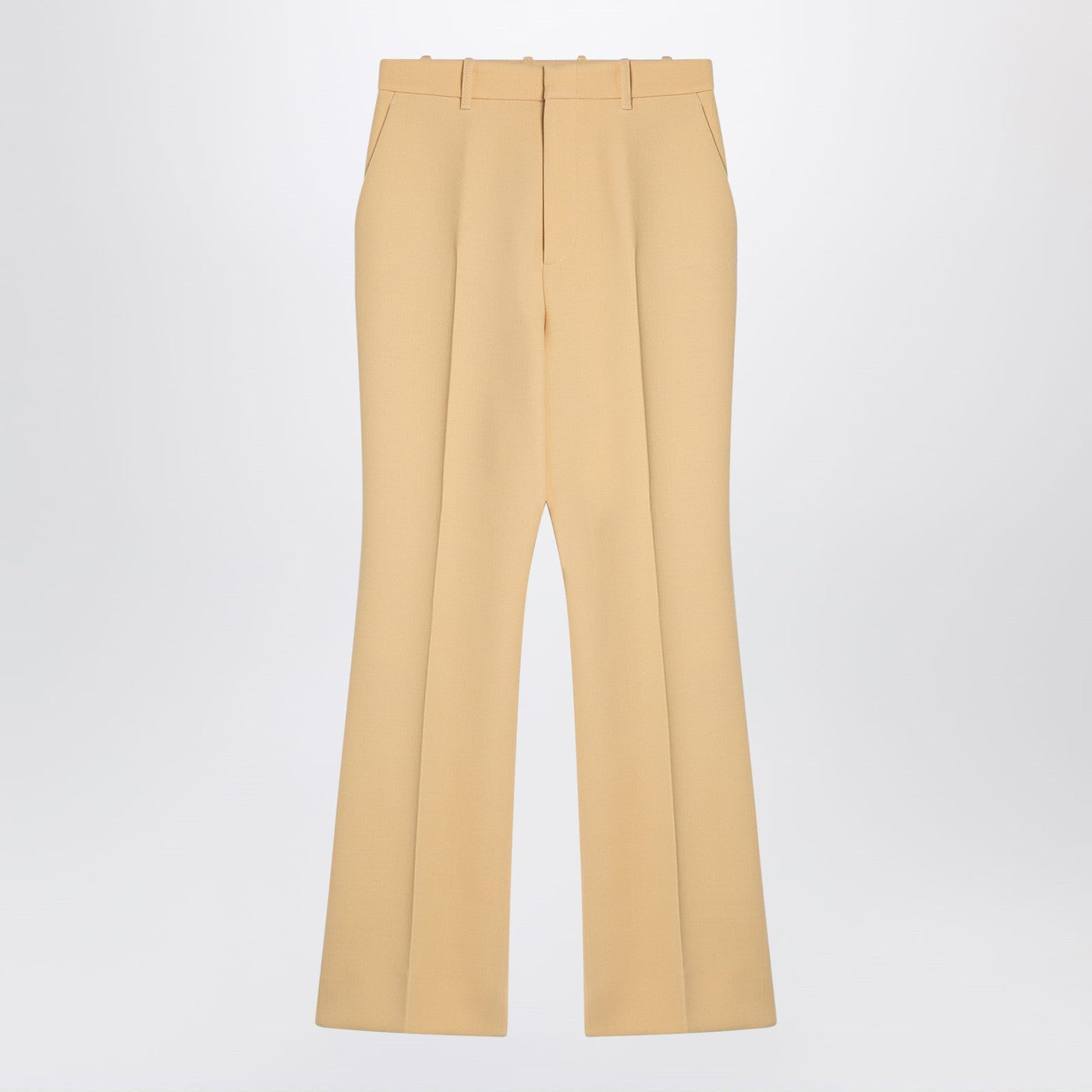 Gucci Cream Coloured Wool Crãªpe Trousers Women GUCCI
