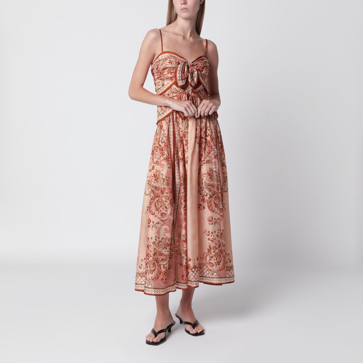 Zimmermann Aster Midi Dress With Silk Scarf Detail Women ZIMMERMANN