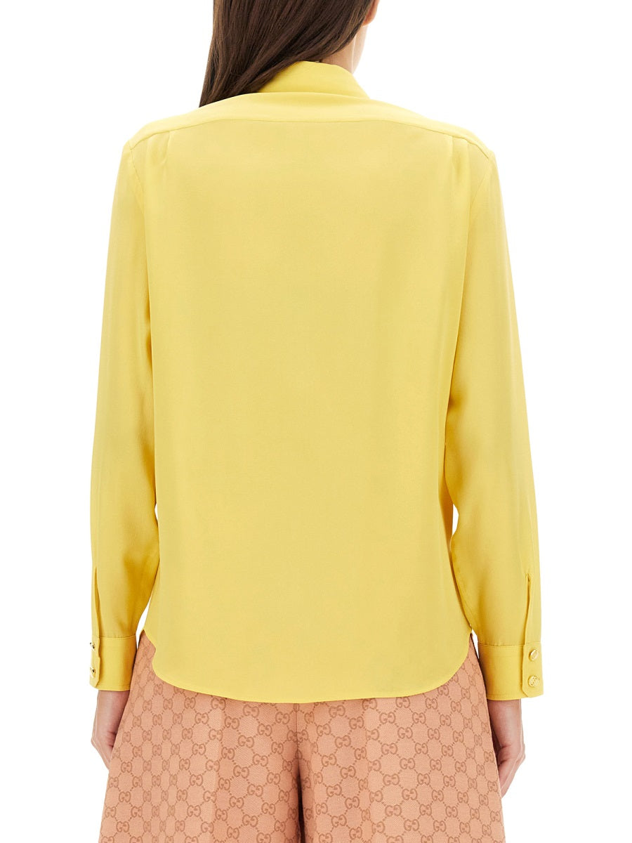 Gucci Women Crepe De Chine And Silk Shirt GUCCI