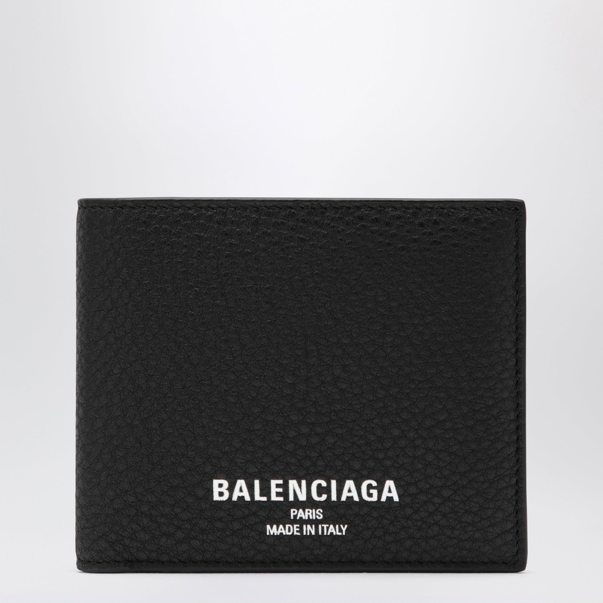 Balenciaga Black Grained Leather Card Holder With Logo Men BALENCIAGA