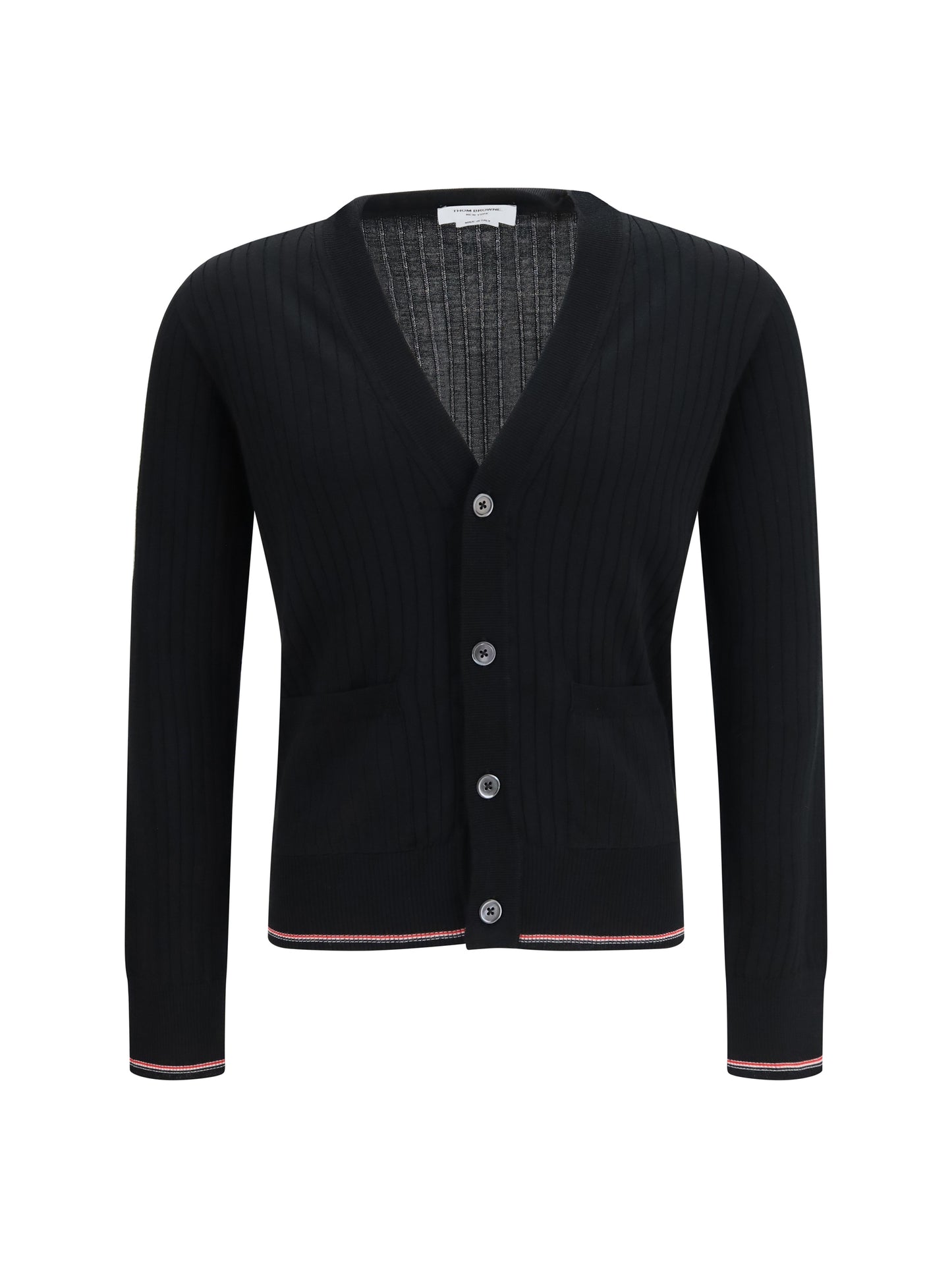 Thom Browne Men Ribbed Merino Wool Cardigan THOM BROWNE