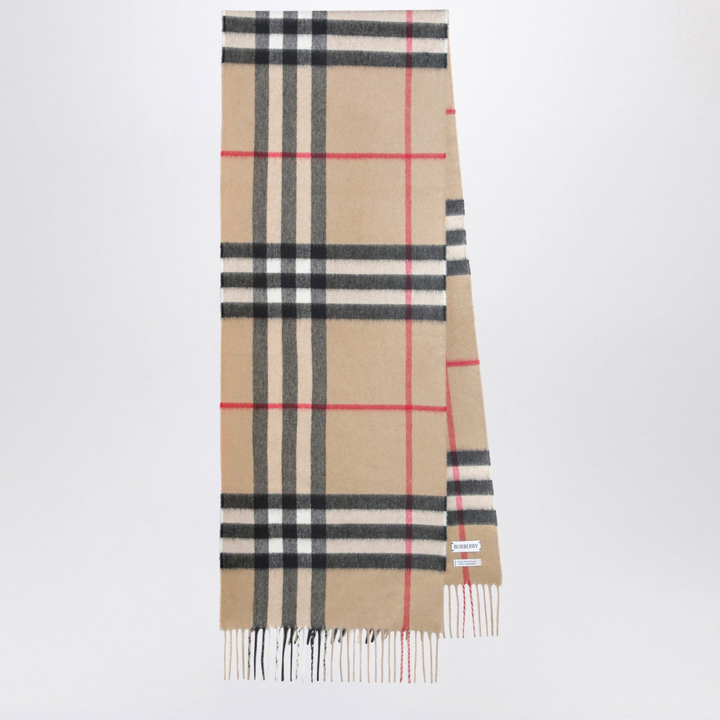 Burberry Cashmere Scarf With Check Motif Women BURBERRY