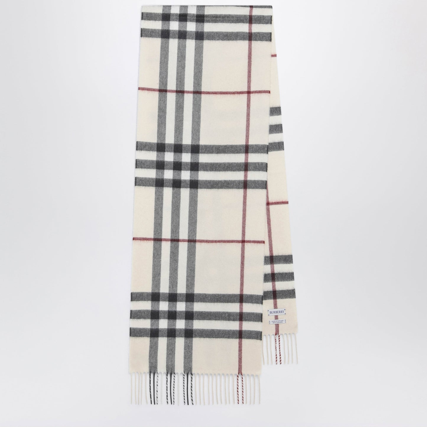 Burberry Check Cashmere Scarf In Stone Women BURBERRY