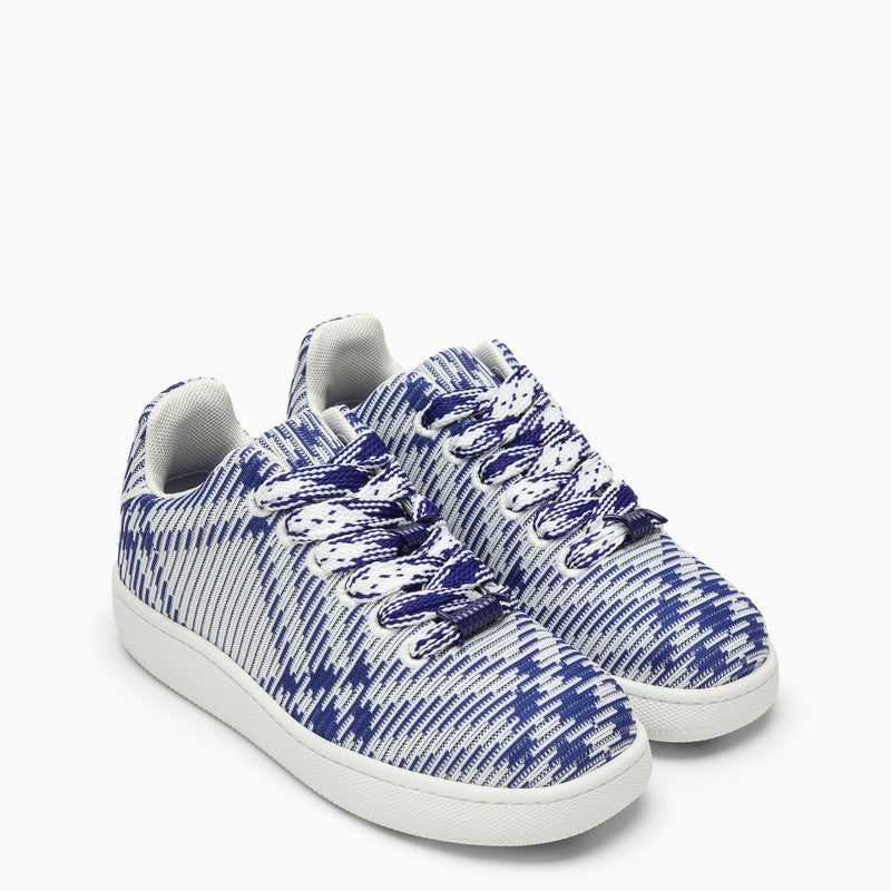 Burberry White/Blue Check Pattern Box Sneaker Men