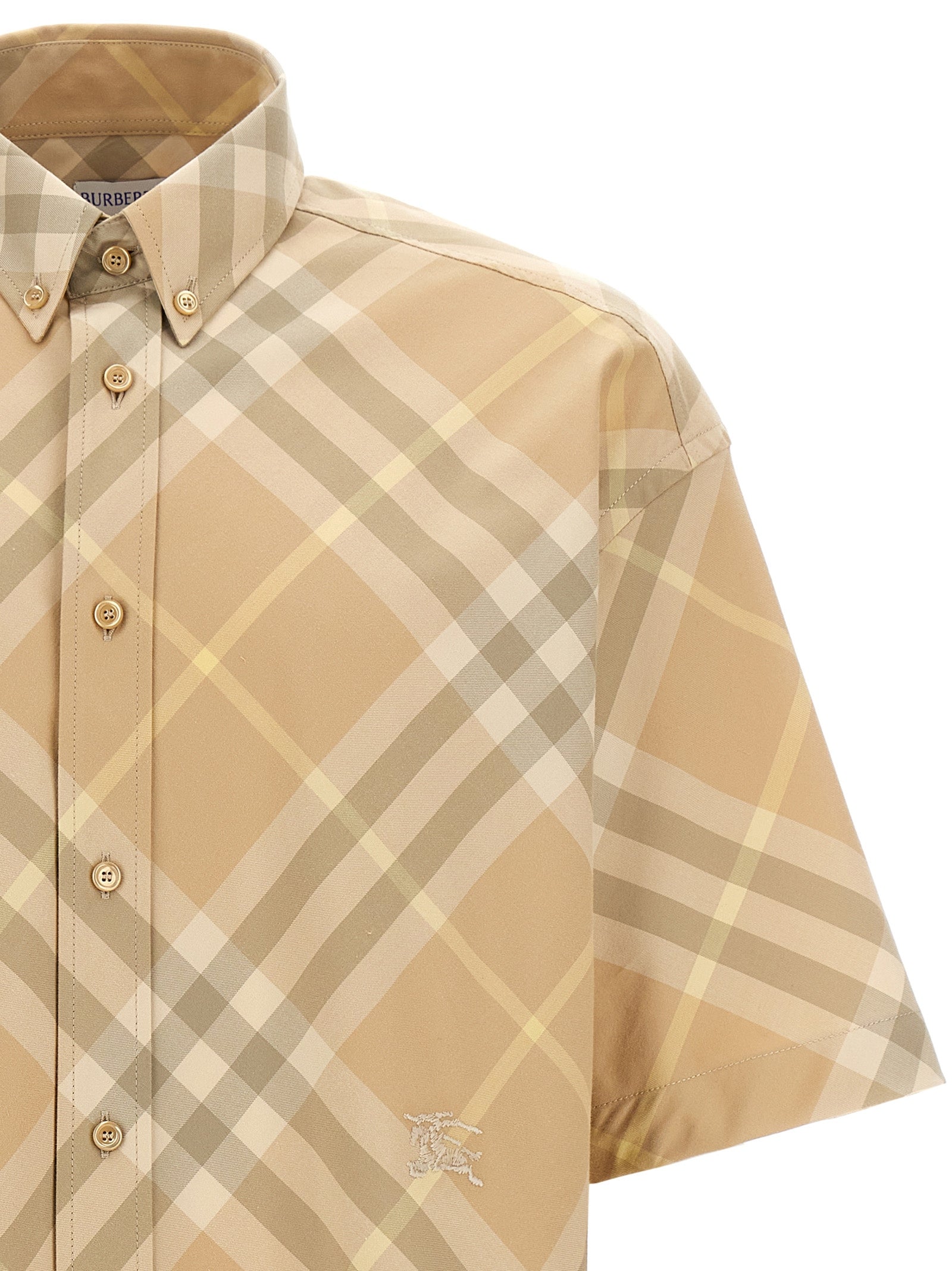 Burberry Men Logo Embroidery Check Shirt BURBERRY