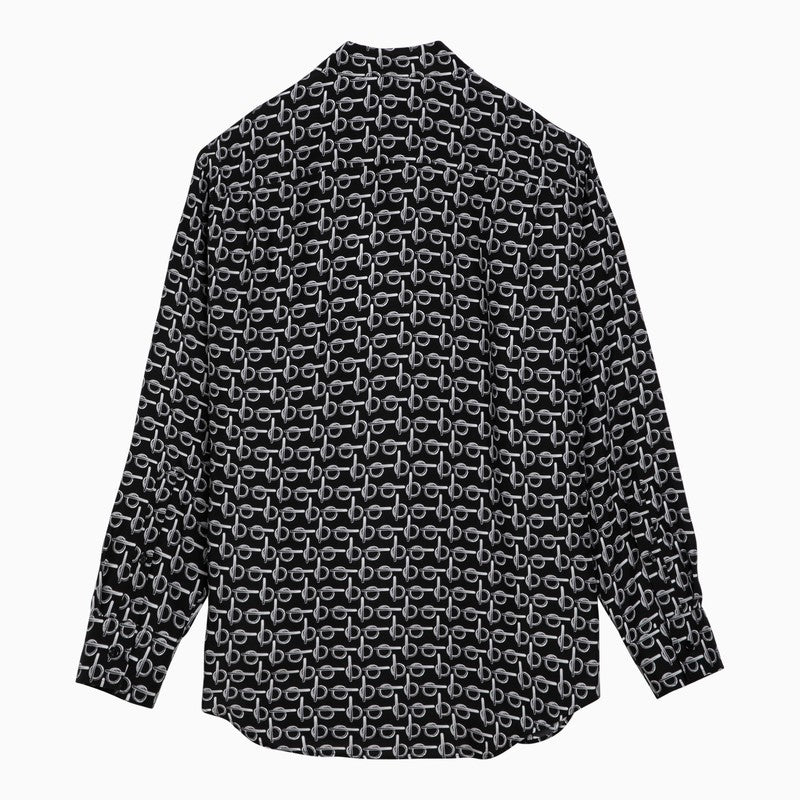 Burberry Silk Shirt With B Pattern Men