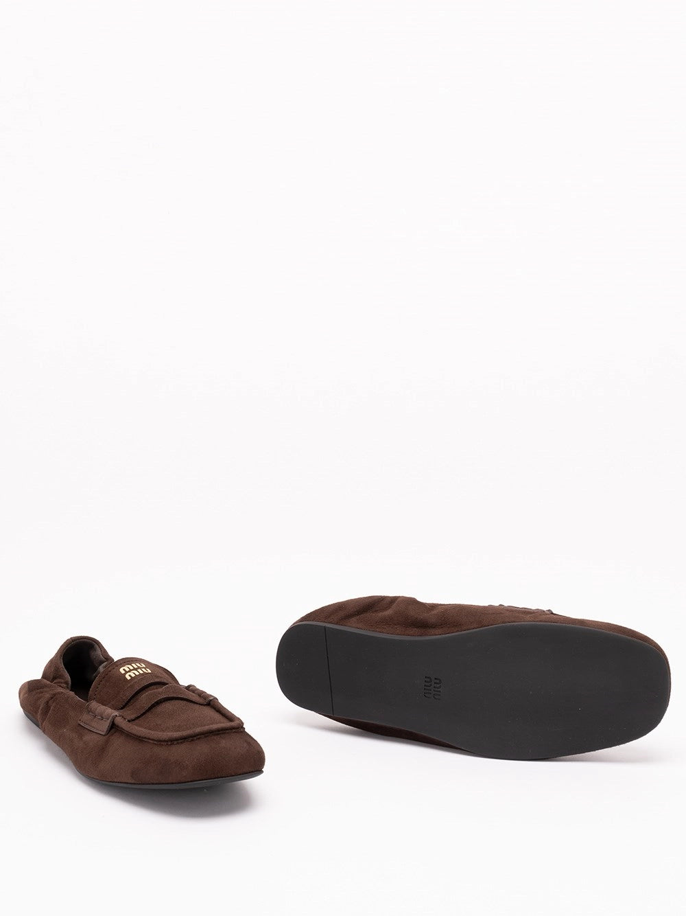 Miu Miu Women Ruches Suede Loafers MIU MIU