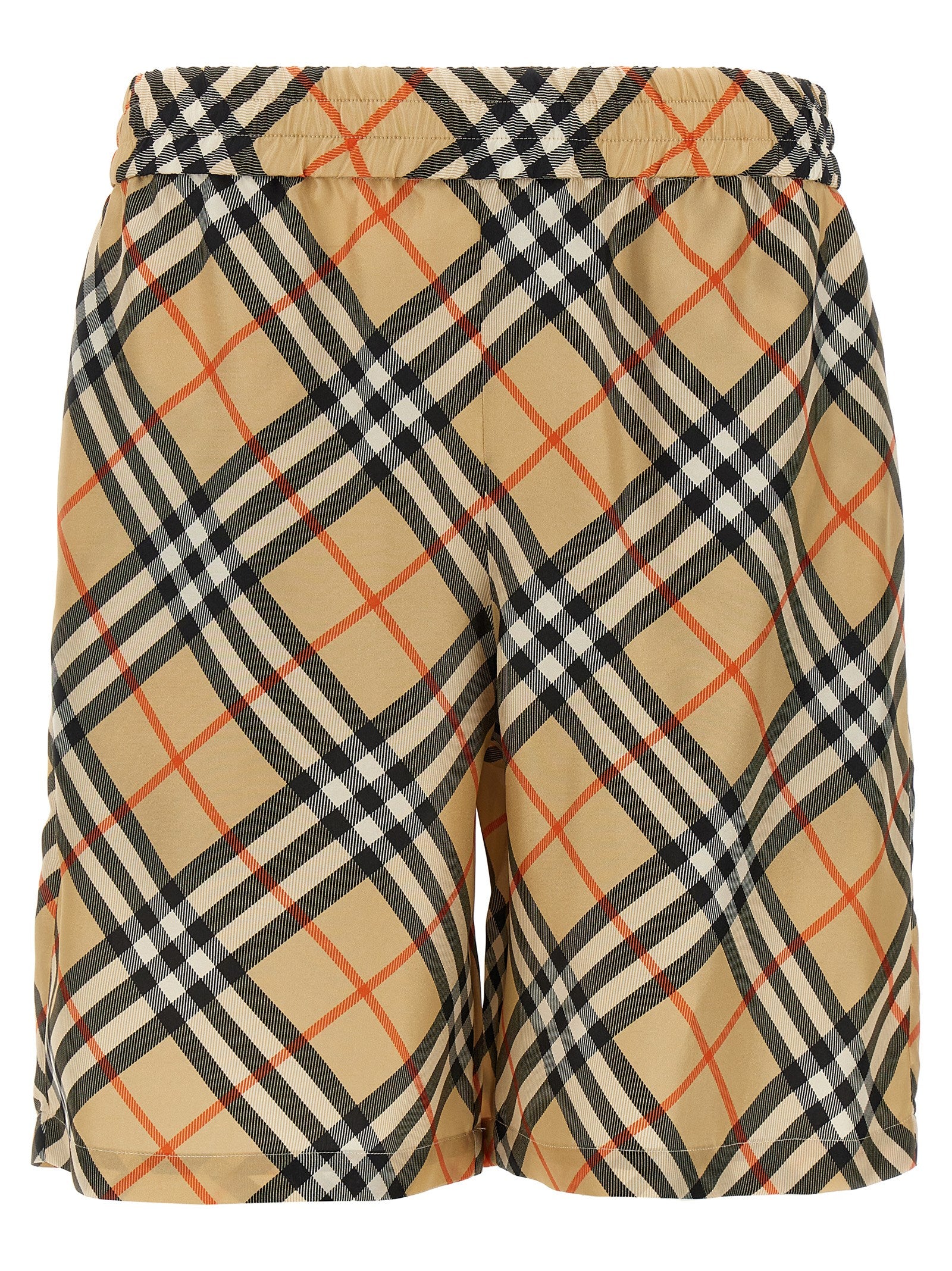 Burberry Men Check Silk Bermuda Shorts BURBERRY