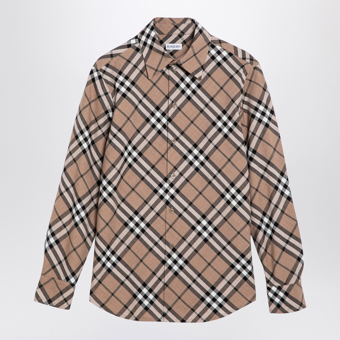 Burberry Check Pattern Wool Blend Shirt Women BURBERRY