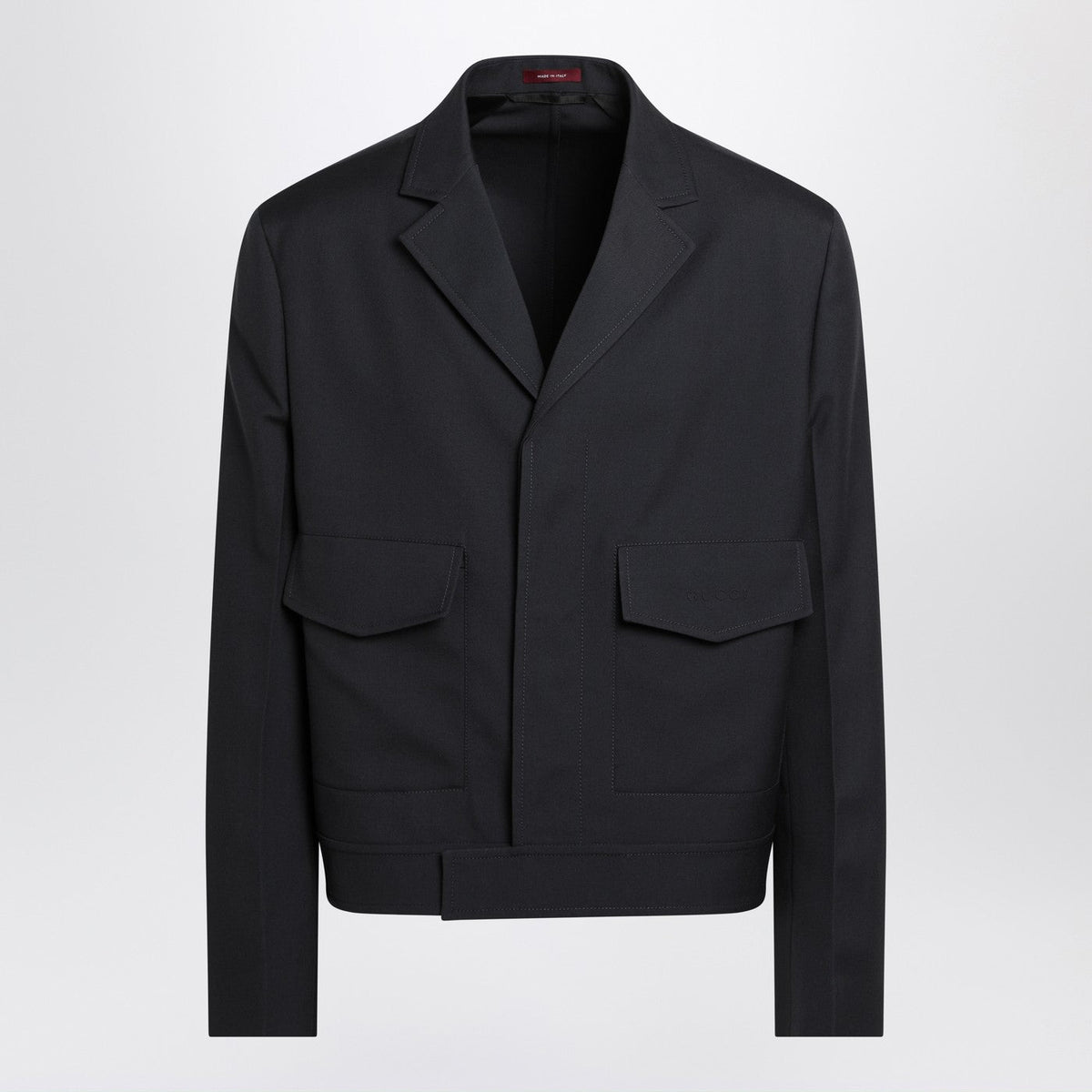 Gucci Dark Grey Jacket In Wool Gabardine Men GUCCI
