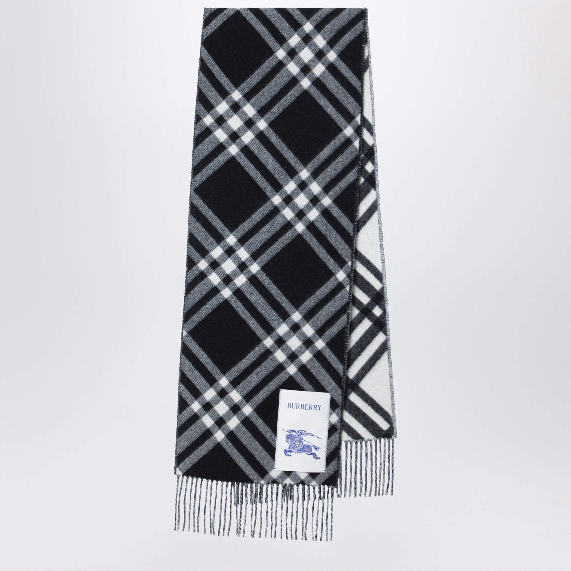 Burberry Black Check Cashmere Scarf Women BURBERRY