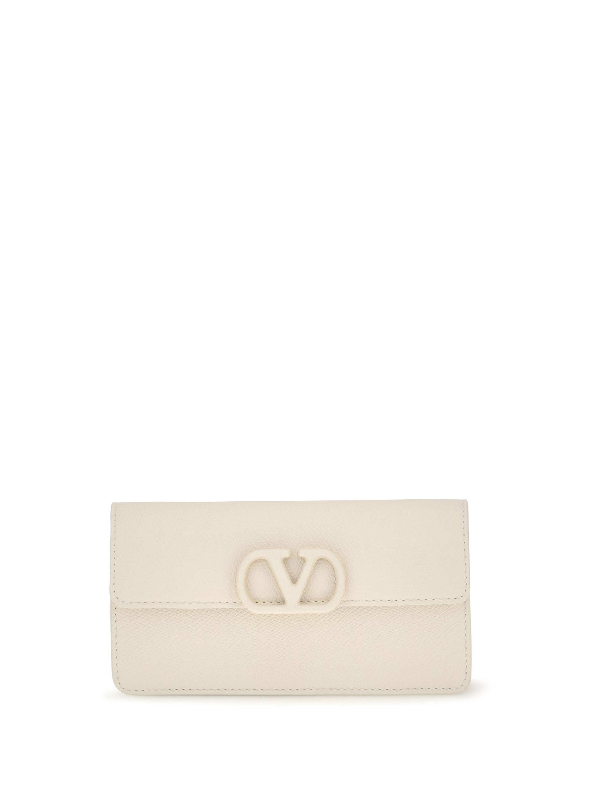 Valentino Garavani Women Vlogo Signature Grainy Calfskin Chain Wallet VALENTINO GARAVANI