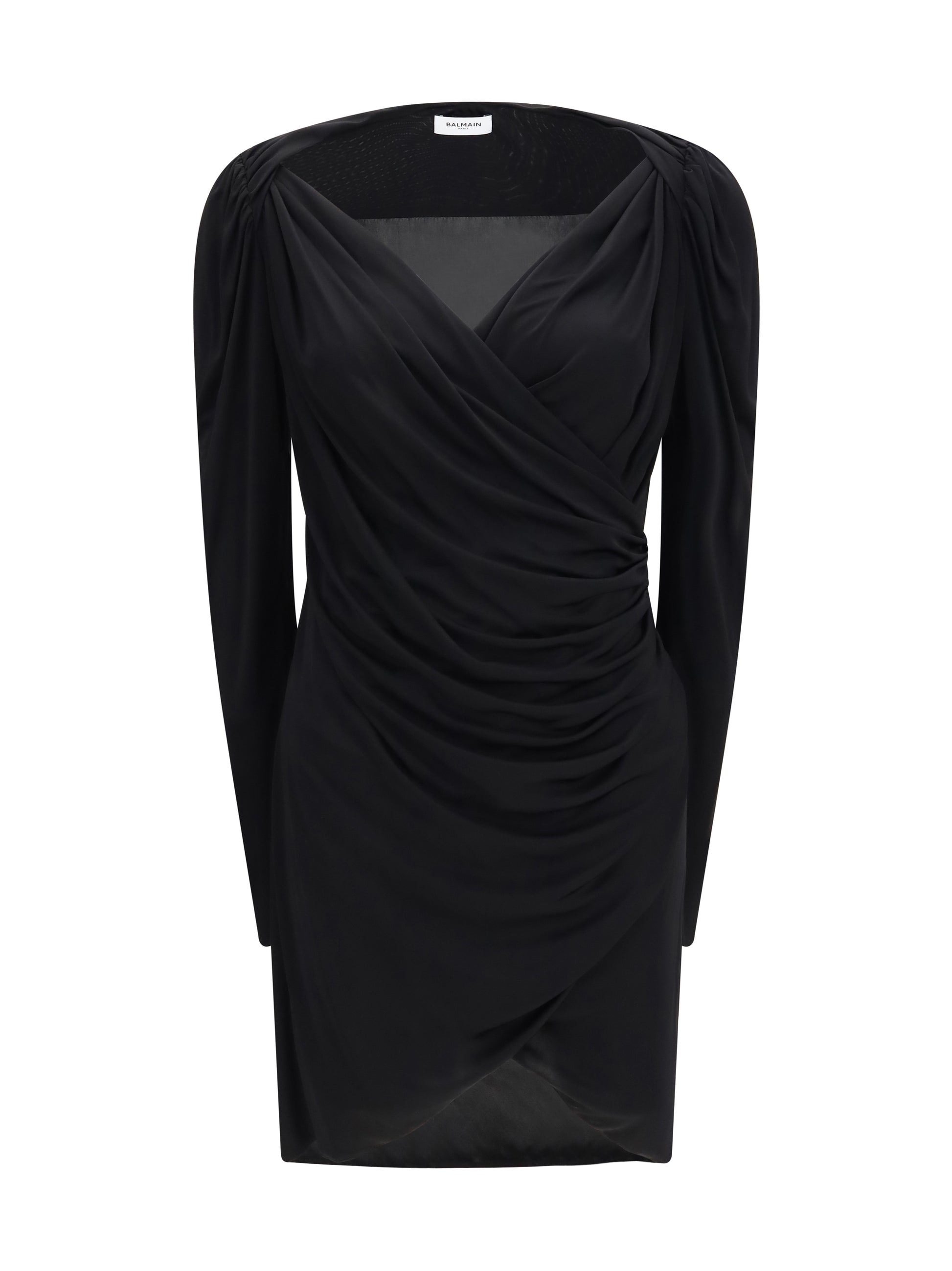 Balmain Women Draped Jersey Mini Dress BALMAIN