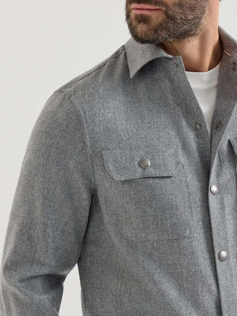 Brunello Cucinelli Men Virgin Wool Flannel Overshirt BRUNELLO CUCINELLI