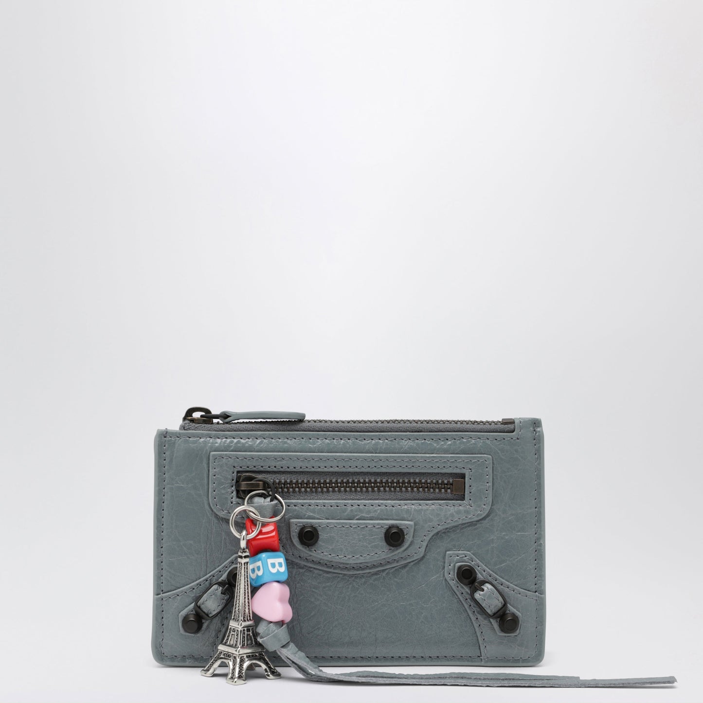 Balenciaga Le City Long Coin And Card Holder In Lambskin, Blue-Grey Women BALENCIAGA