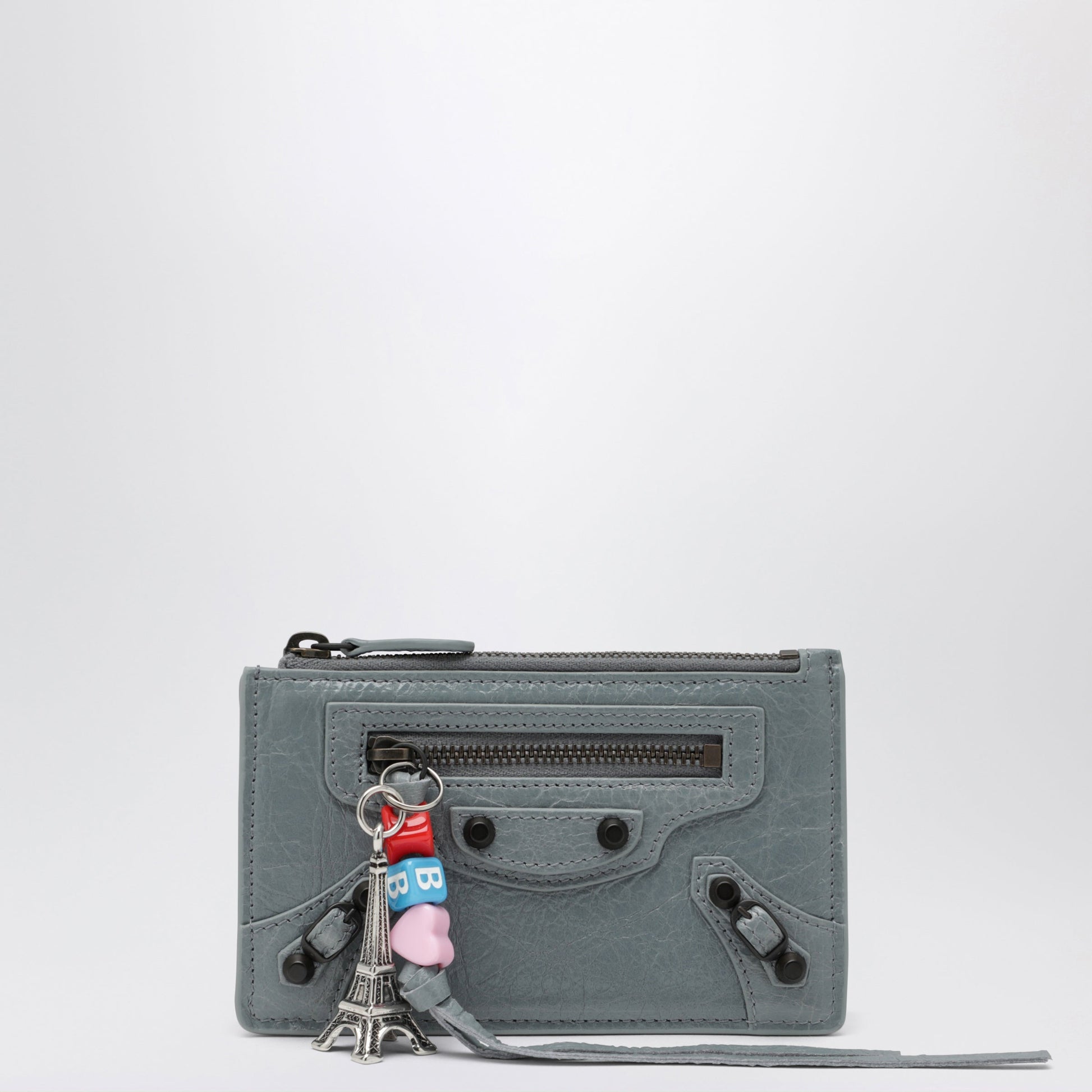Balenciaga Le City Long Coin And Card Holder In Lambskin, Blue-Grey Women BALENCIAGA