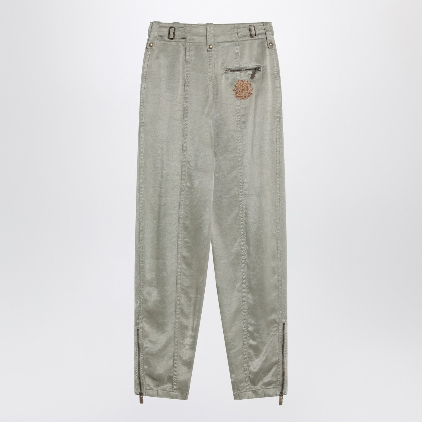 Burberry Trousers With B Shield Emblem In Lyocell Women BURBERRY