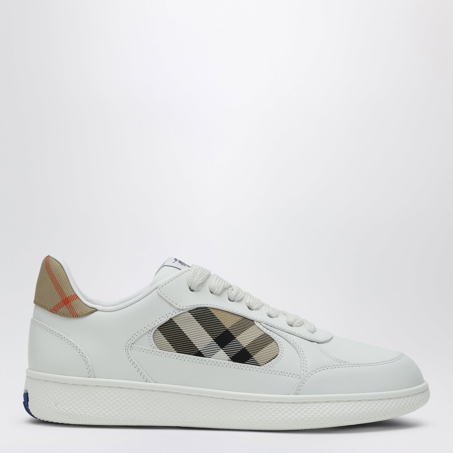Burberry White Leather Sneaker Terrace And Check Women BURBERRY