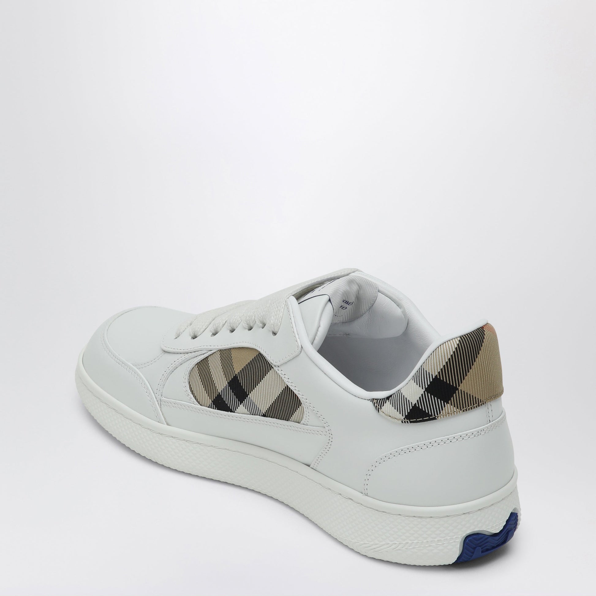 Burberry White Leather Sneaker Terrace And Check Women BURBERRY