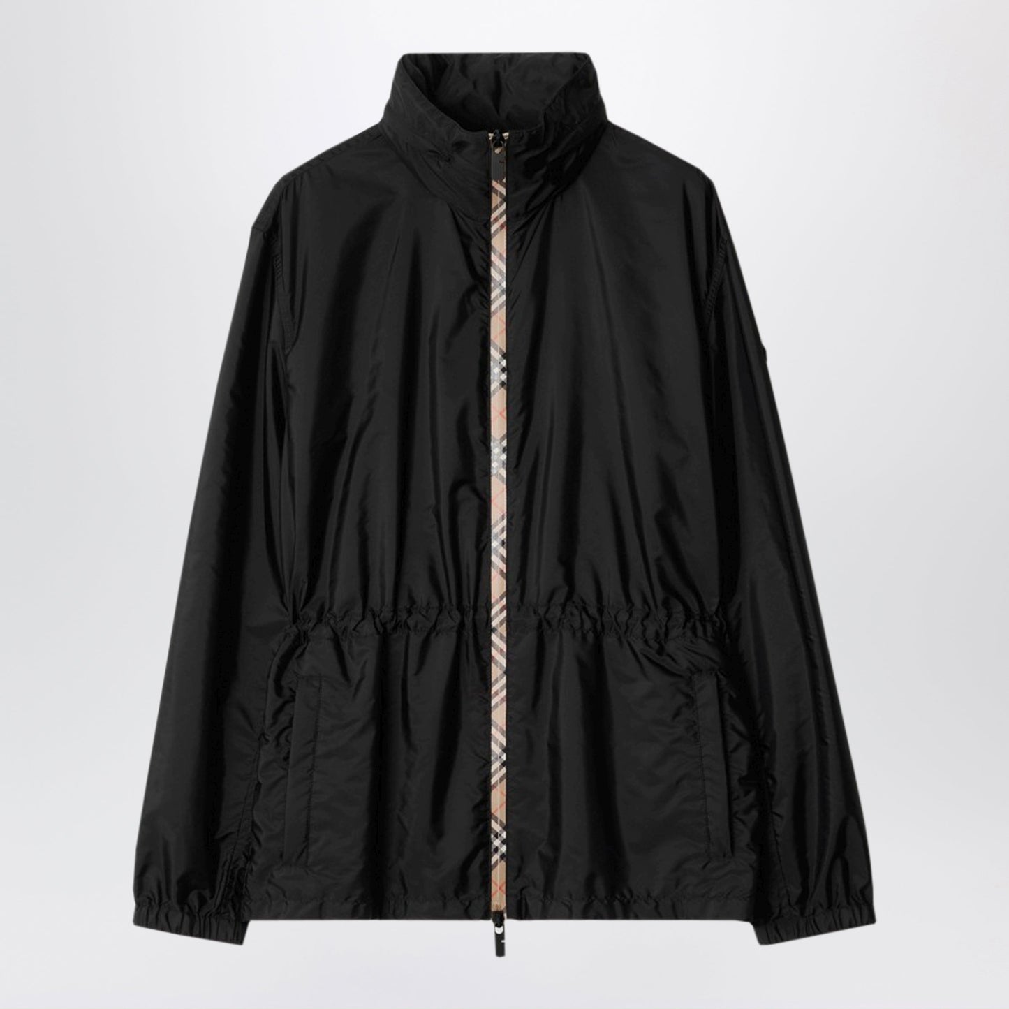 Burberry Black Nylon Zip-Up Jacket Women BURBERRY