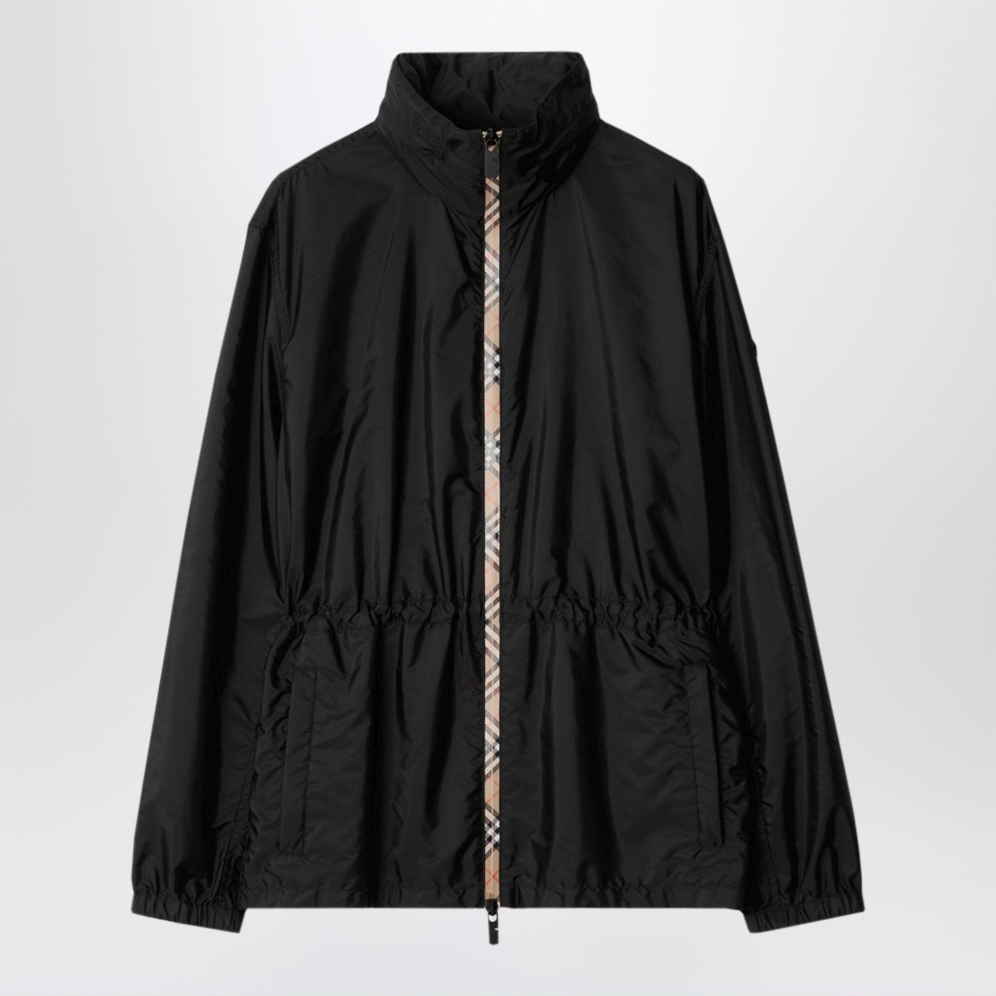 Burberry Black Nylon Zip-Up Jacket Women BURBERRY