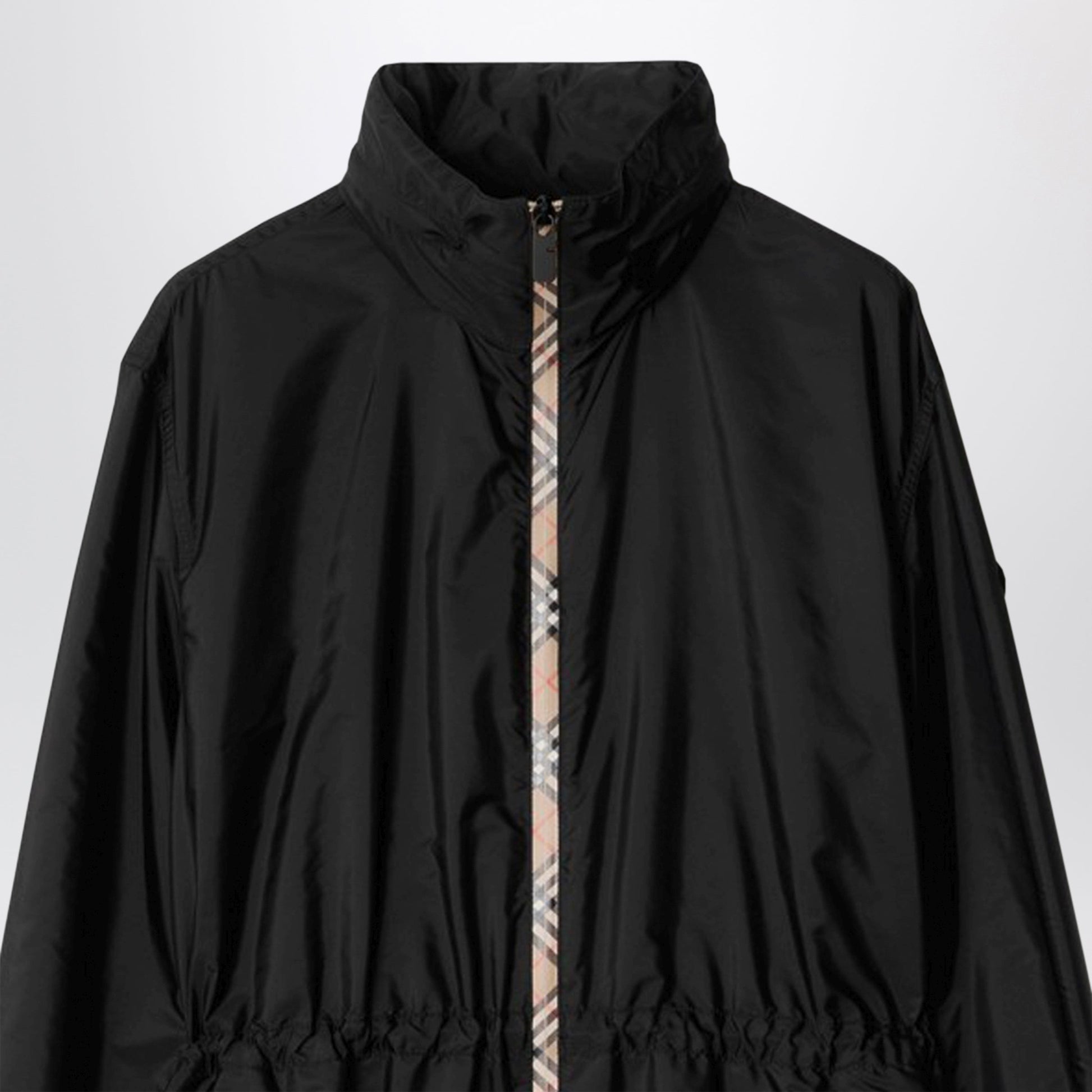Burberry Black Nylon Zip-Up Jacket Women BURBERRY