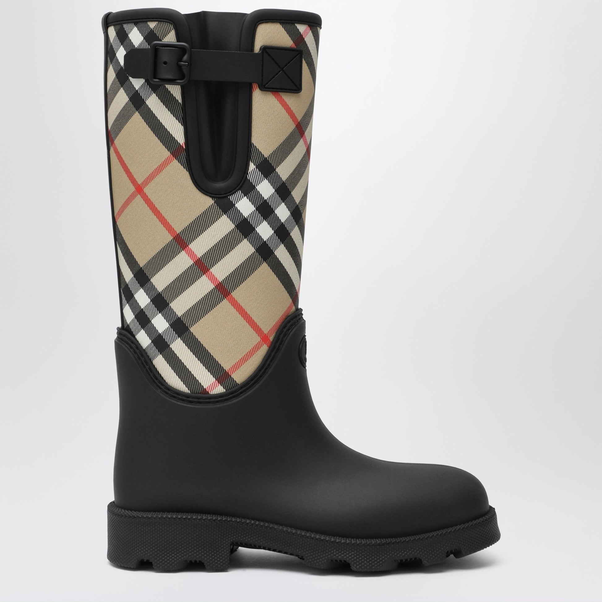 Burberry Tall Black Marsh Stamp Rubber Boots Women BURBERRY