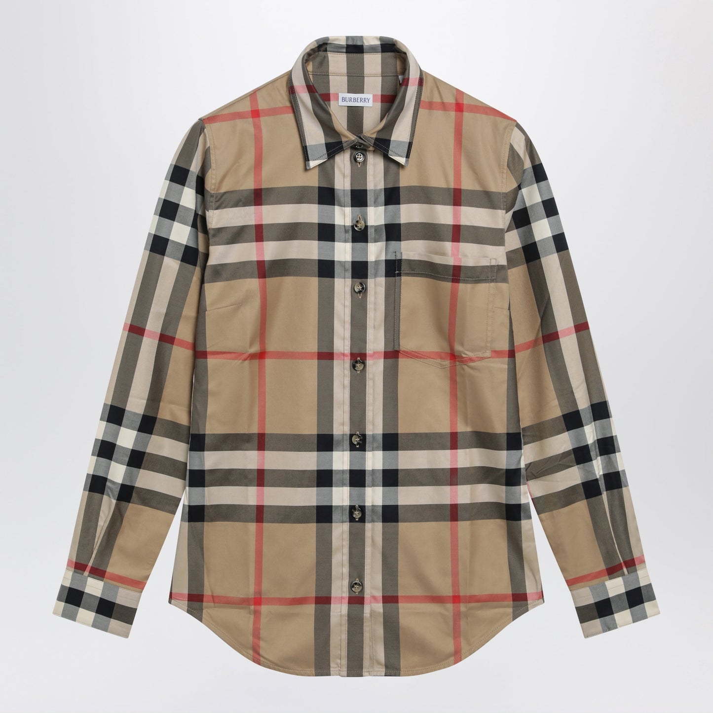 Burberry Slim-Fit Cotton Twill Check Shirt In Archive Beige Women BURBERRY