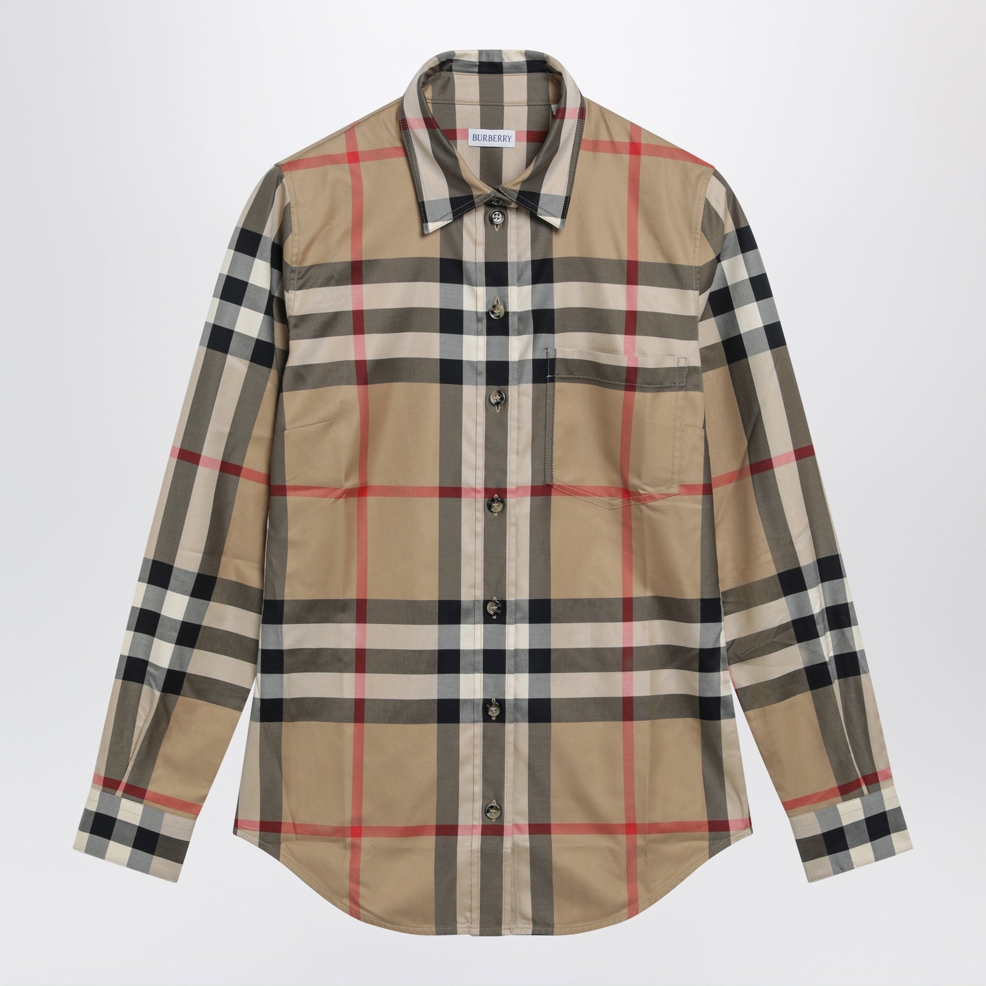 Burberry Slim-Fit Cotton Twill Check Shirt In Archive Beige Women BURBERRY