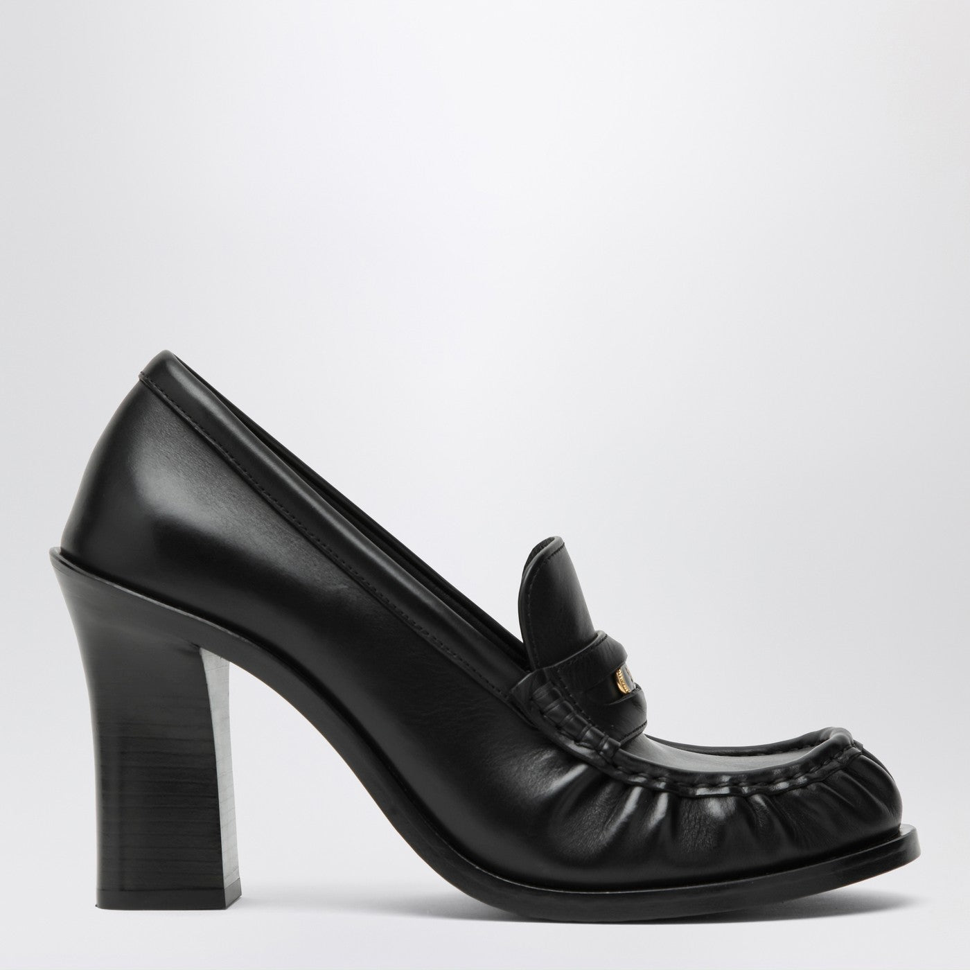 Burberry Cadet Black Leather Loafers With Heel Women BURBERRY