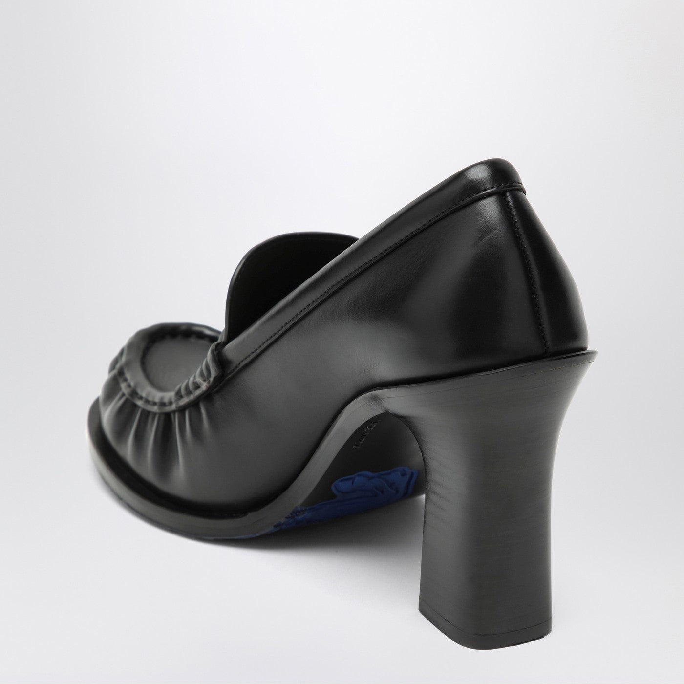Burberry Cadet Black Leather Loafers With Heel Women BURBERRY