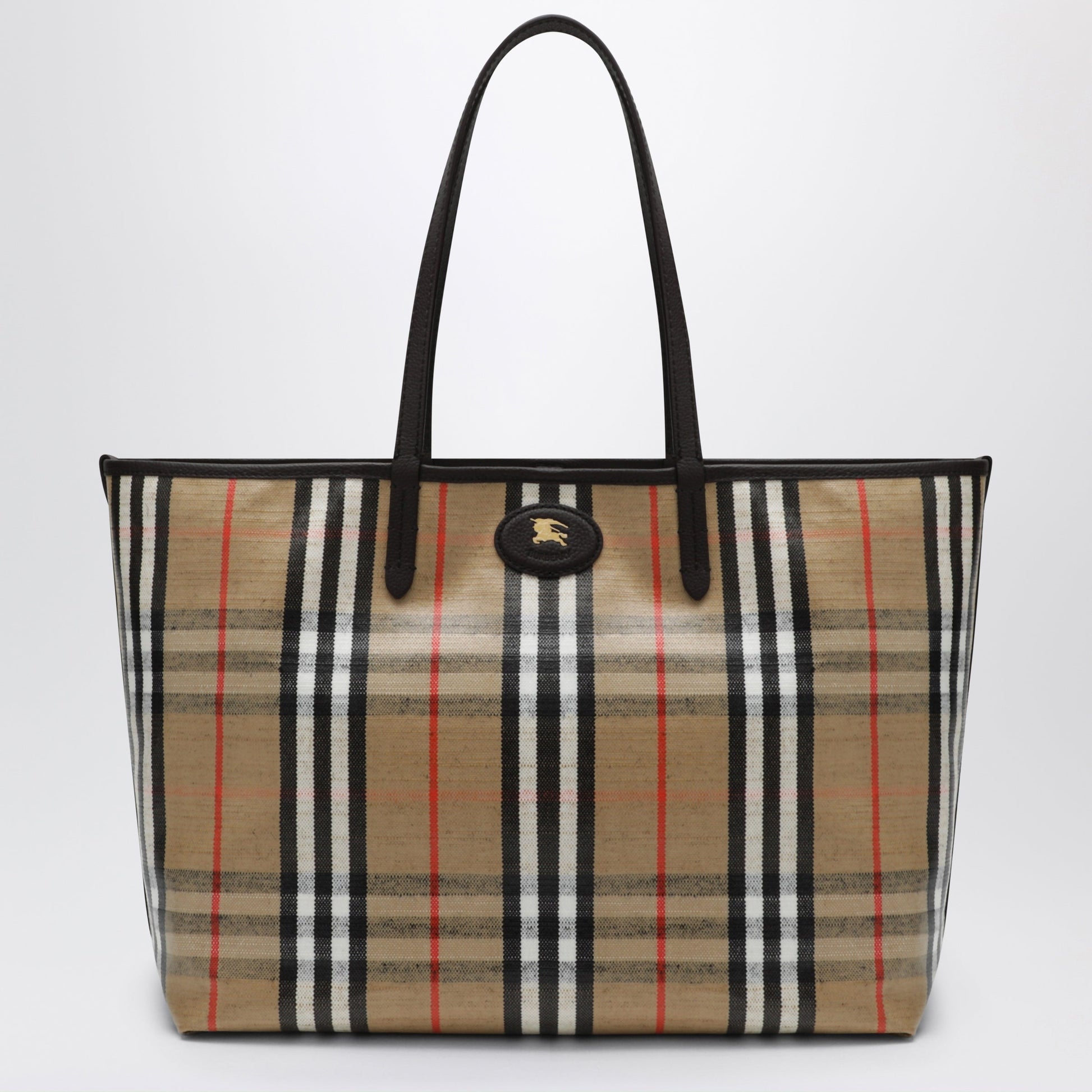 Burberry Medium Highlands Tote Bag In Check Pattern Women BURBERRY