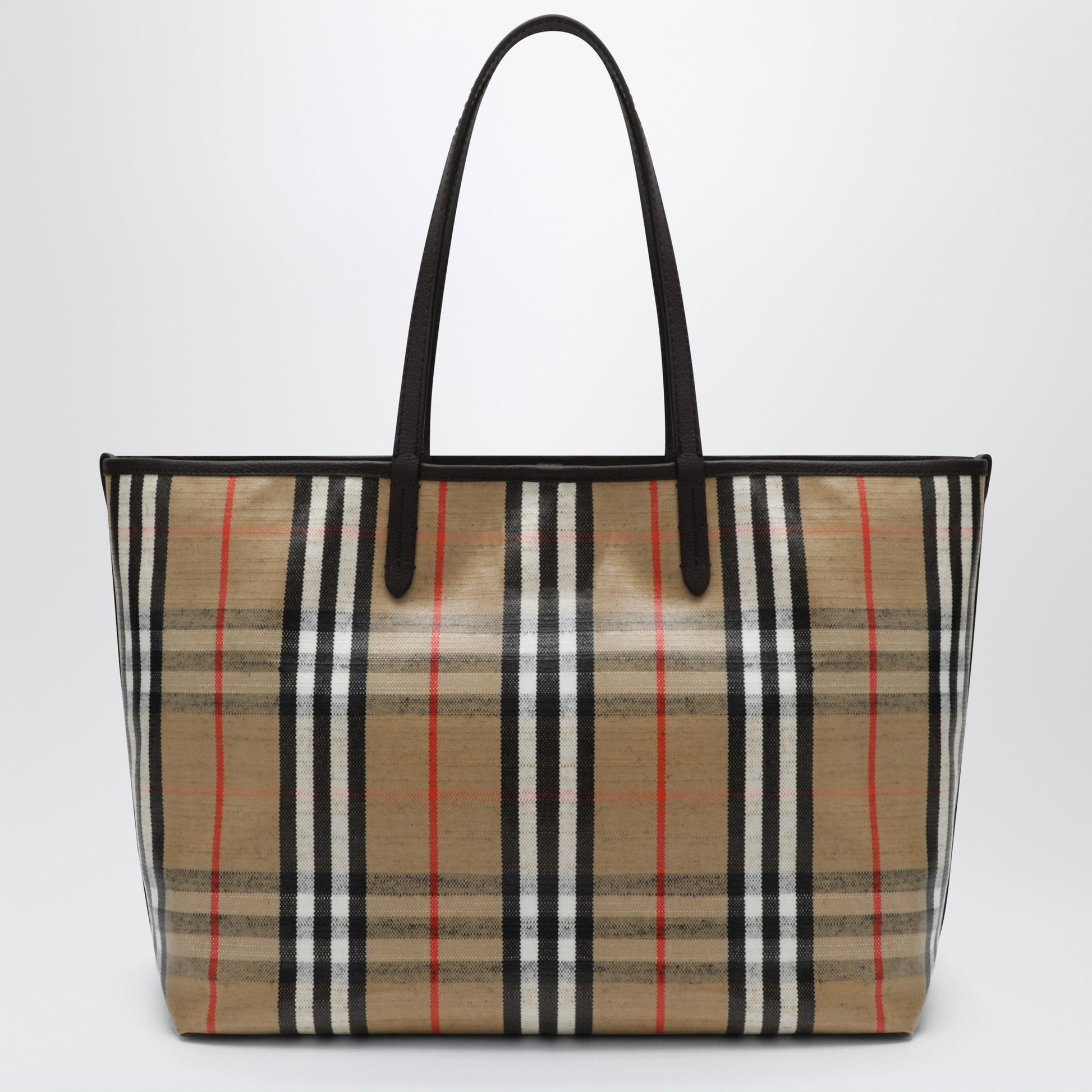 Burberry Medium Highlands Tote Bag In Check Pattern Women BURBERRY